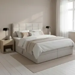 Boxspringbett Aria Grau ca. 180x200 cm mit Topper