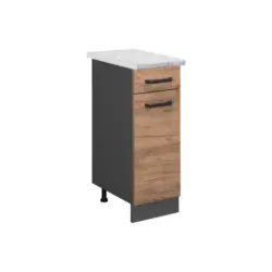 K&uuml;chenunterschrank R-Line Goldkraft Eiche 30 cm AP Marmor