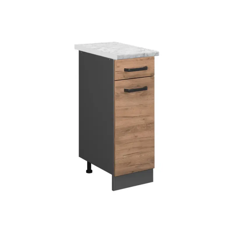 K&uuml;chenunterschrank R-Line Goldkraft Eiche 30 cm AP Marmor