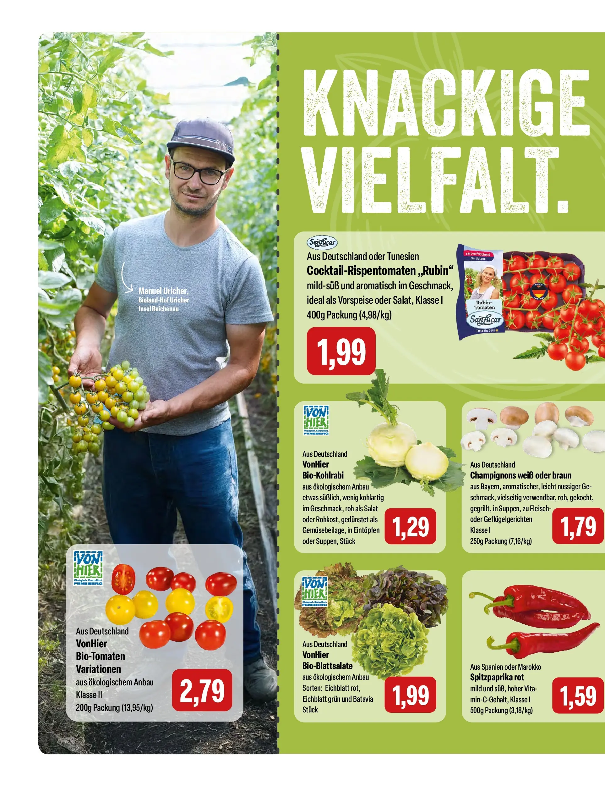 Feneberg Aktuelle Angebote (ab 01.07.2026) zum Blättern | Seite: 8 | Produkte: Tomaten, Champignons, Fleisch, Salat