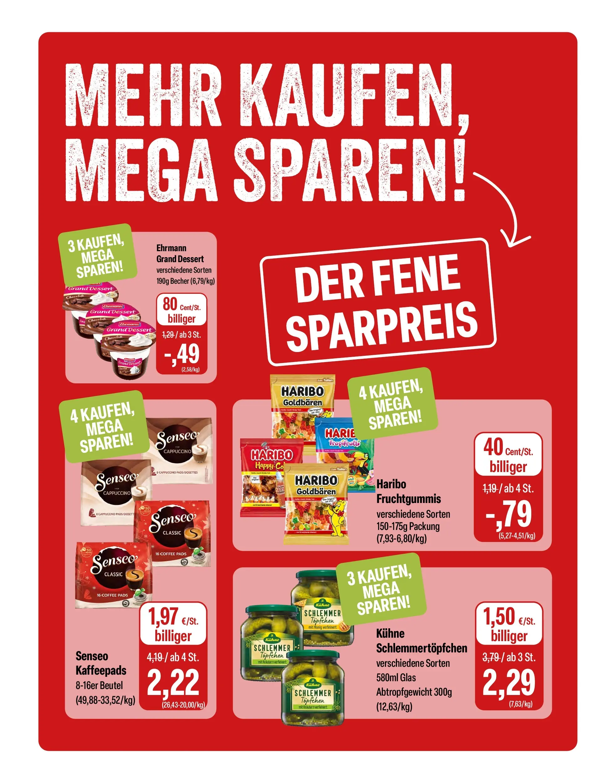 Feneberg Aktuelle Angebote (ab 01.07.2026) zum Blättern | Seite: 10 | Produkte: Senseo, Kaffeepads, Haribo, Ehrmann grand dessert