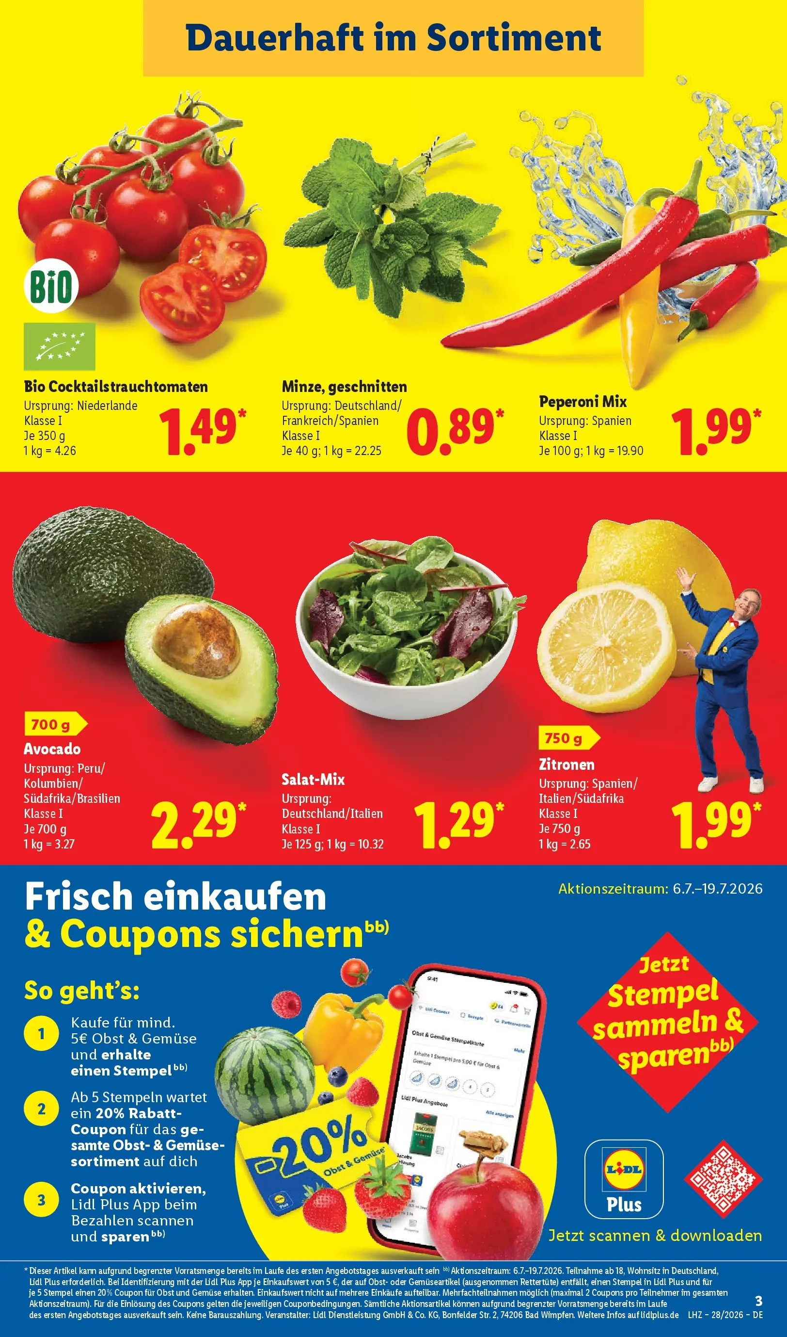 Lidl Prospekt Villingen-schwenningen (ab 05.07.2026) zum Blättern » Angebote | Seite: 3 | Produkte: Avocado, Gemüse, Obst, Zitronen