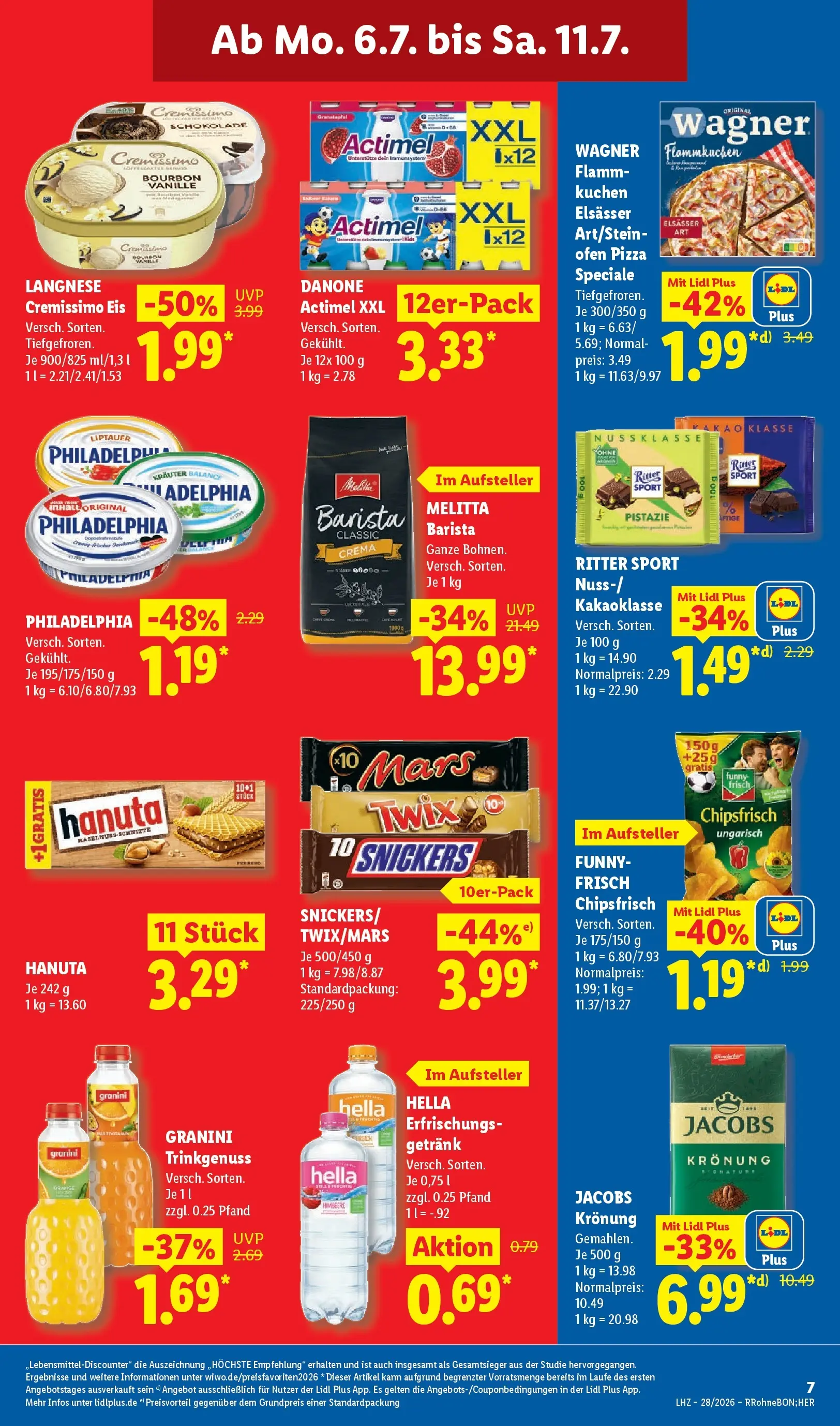 Lidl Prospekt Zülpich (ab 06.07.2026) zum Blättern » Angebote | Seite: 13 | Produkte: Cremissimo, Schokolade, Ritter sport, Hella