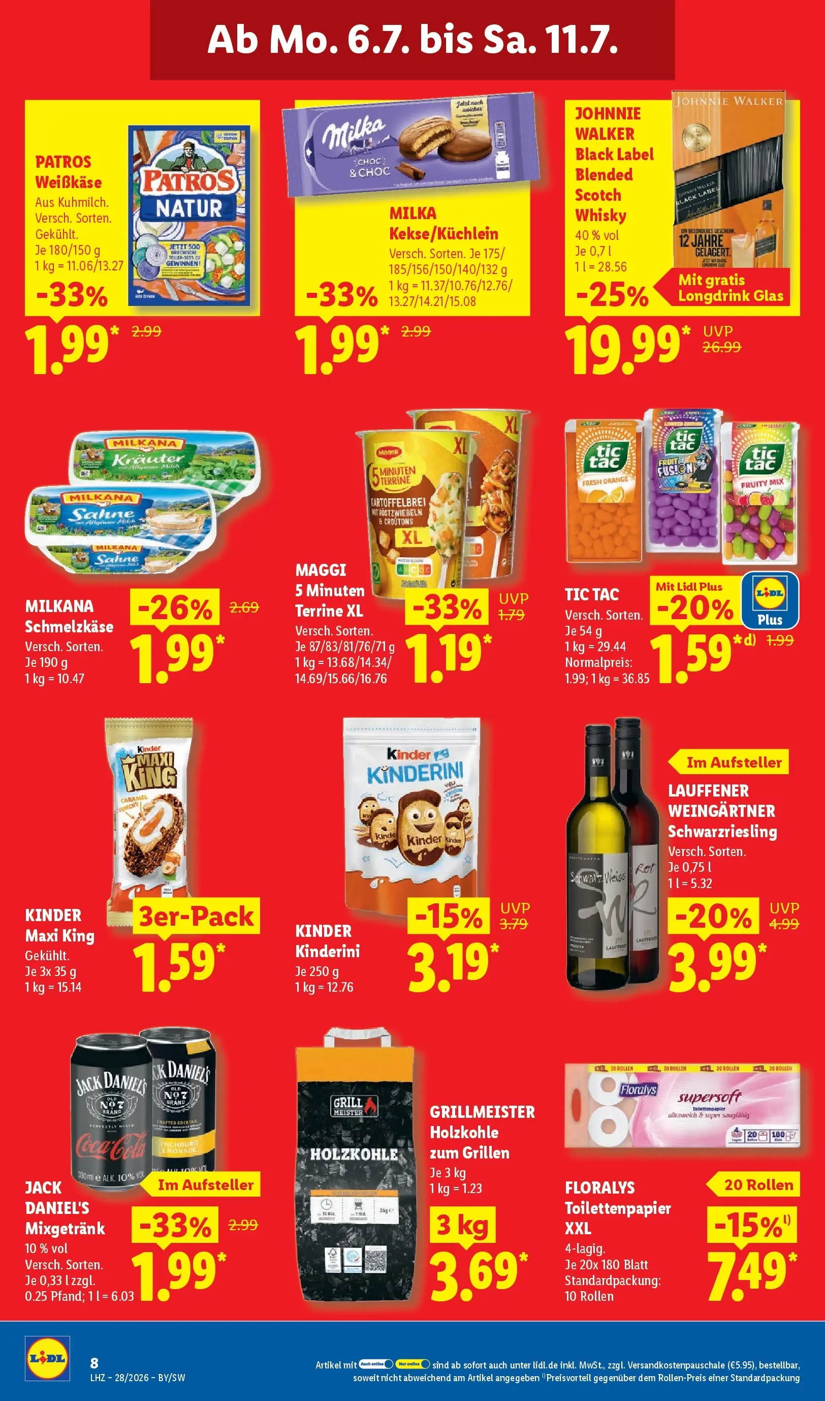 Lidl Prospekt Villingen-schwenningen (ab 05.07.2026) zum Blättern » Angebote | Seite: 14 | Produkte: Maggi, Feta, Milkana, Johnnie walker