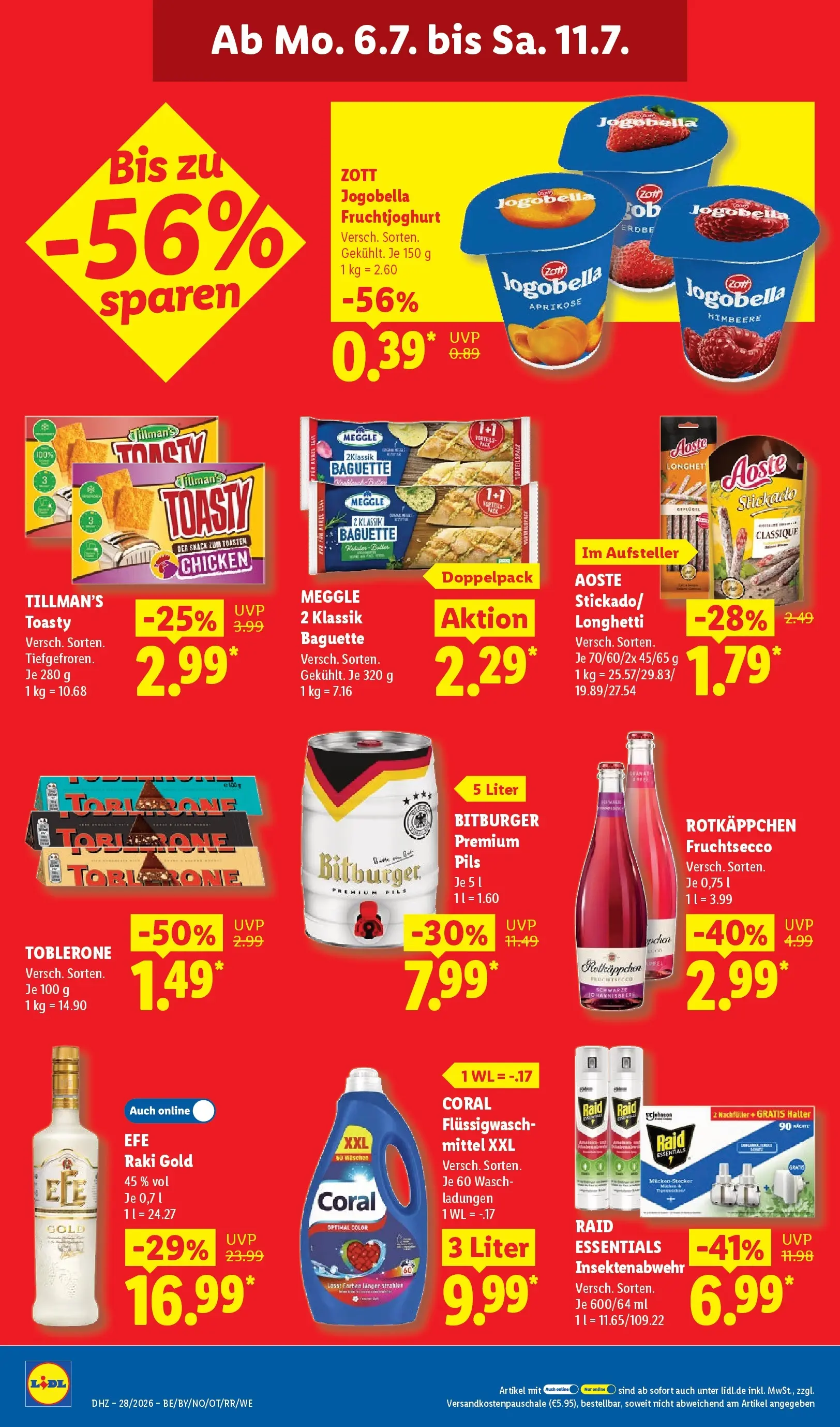 Lidl Prospekt Künzell (ab 05.07.2026) zum Blättern » Angebote | Seite: 16 | Produkte: Pils, Baguette, Himbeere, Rotkäppchen