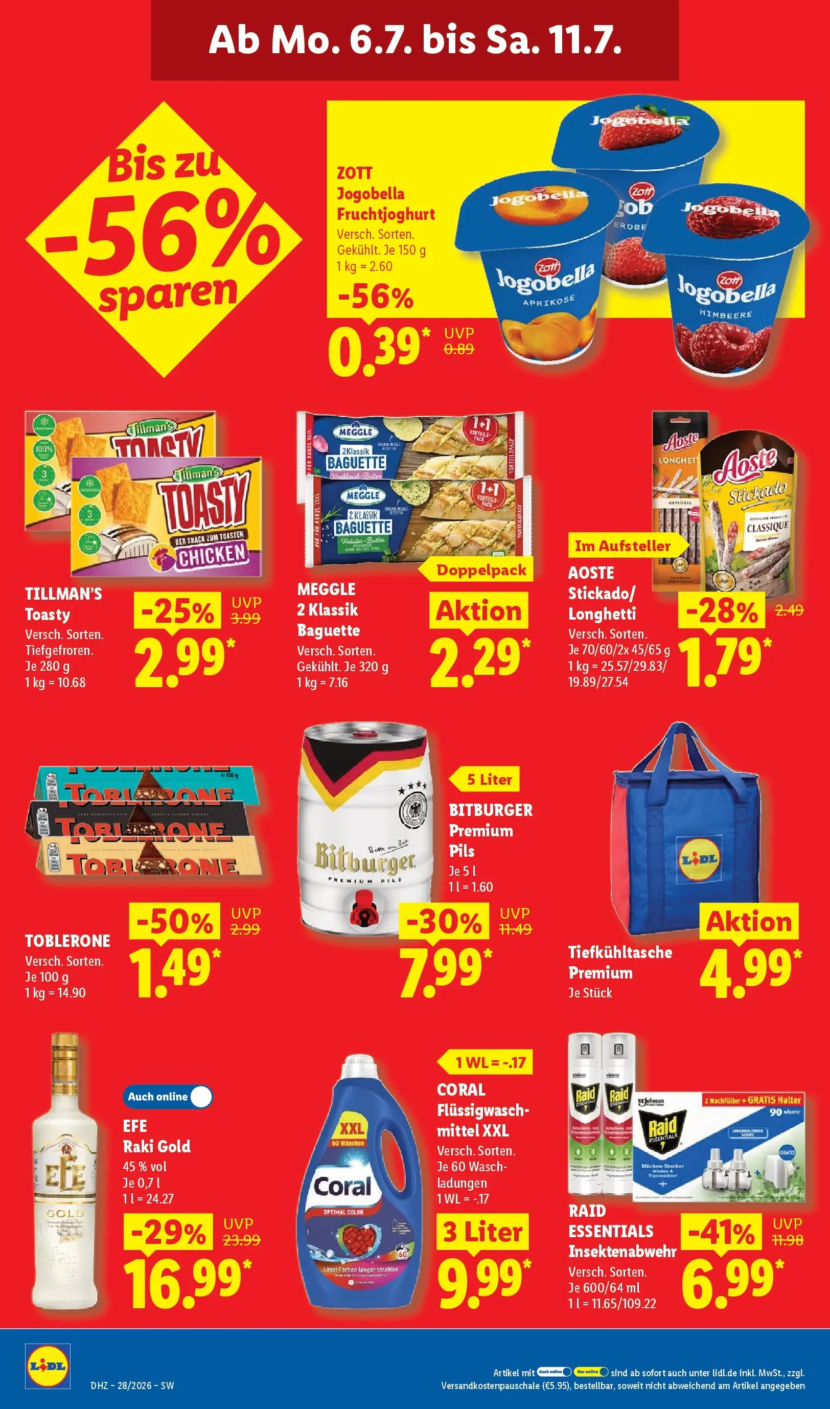 Lidl Prospekt Villingen-schwenningen (ab 05.07.2026) zum Blättern » Angebote | Seite: 16 | Produkte: Bitburger, Coral, Pils, Himbeere