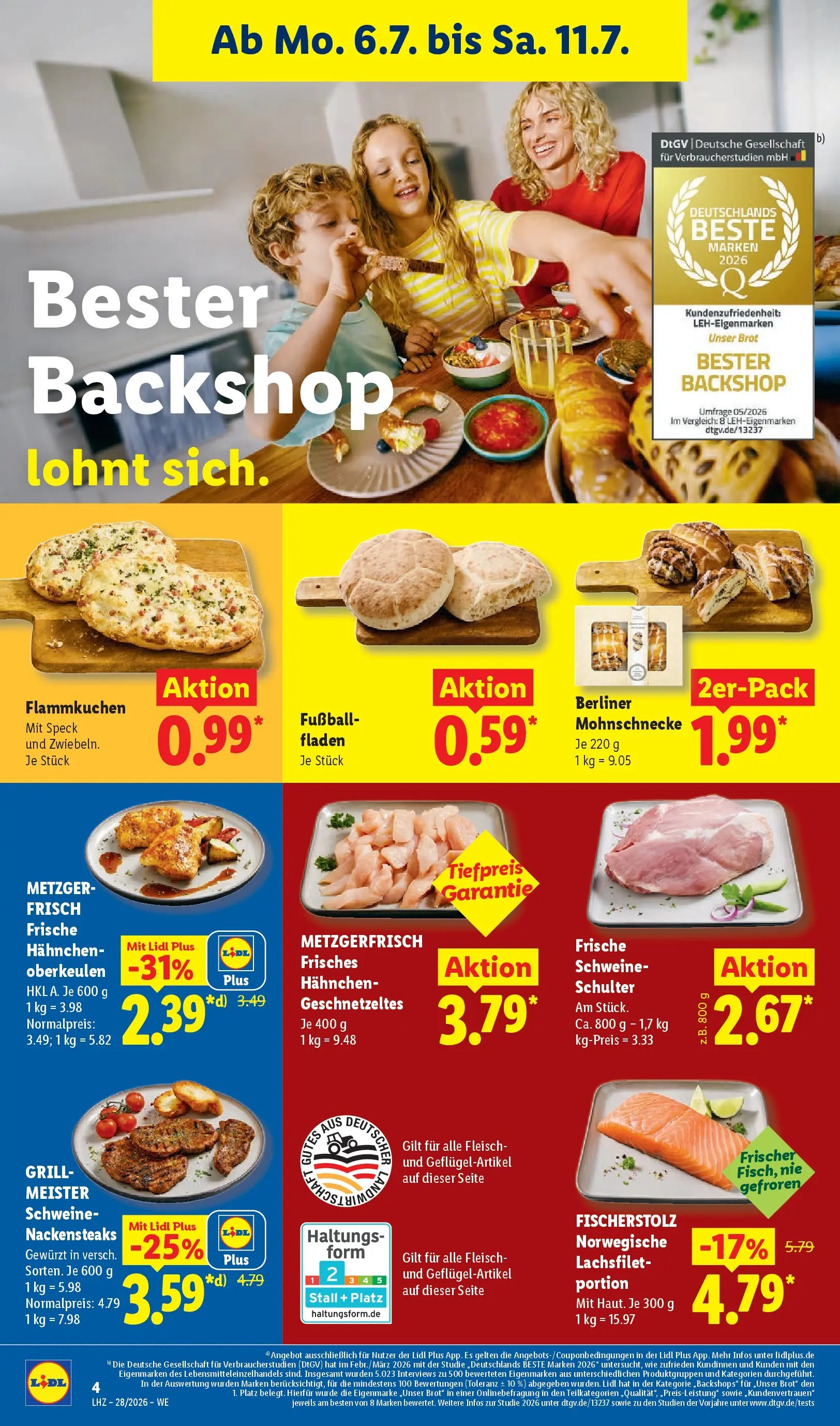 Lidl Prospekt Künzell (ab 05.07.2026) zum Blättern » Angebote | Seite: 10 | Produkte: Nackensteaks, Grill, Hahnchen, Fußball