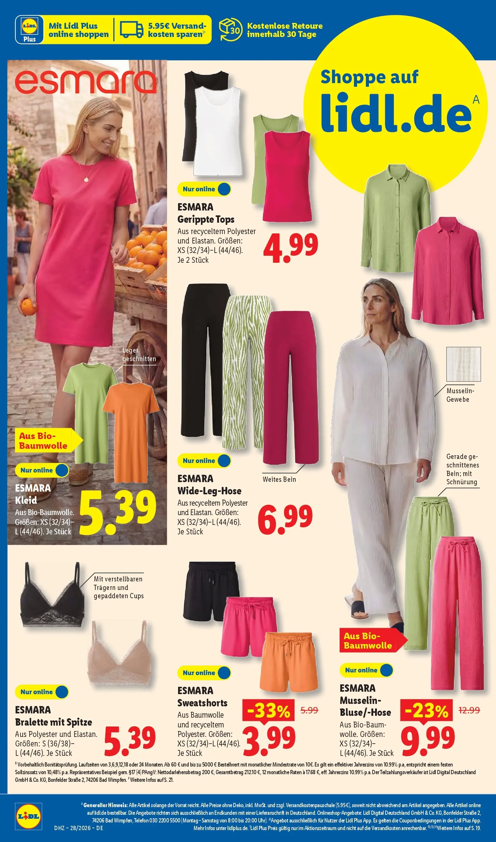 Lidl Prospekt Villingen-schwenningen (ab 05.07.2026) zum Blättern » Angebote | Seite: 32 | Produkte: Sweatshorts, Bralette, Kleid, Telefon