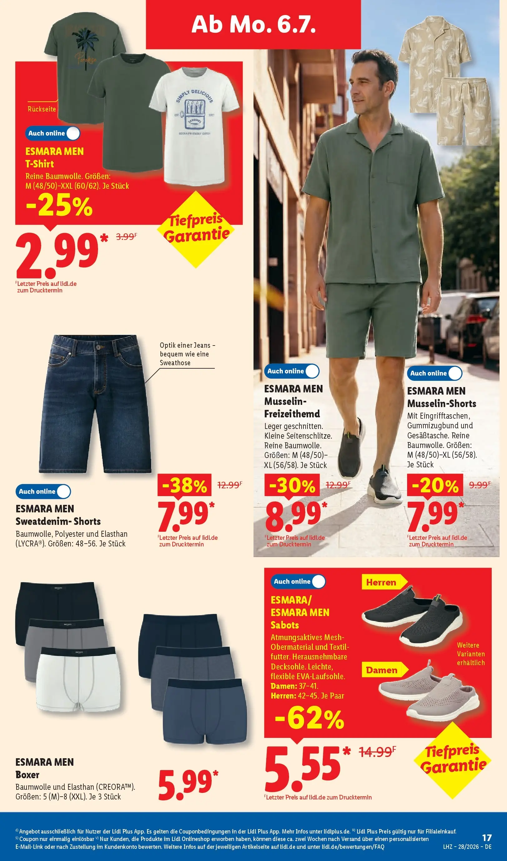 Lidl Prospekt Villingen-schwenningen (ab 05.07.2026) zum Blättern » Angebote | Seite: 35 | Produkte: Sweathose, Freizeithemd, Boxer, Jeans