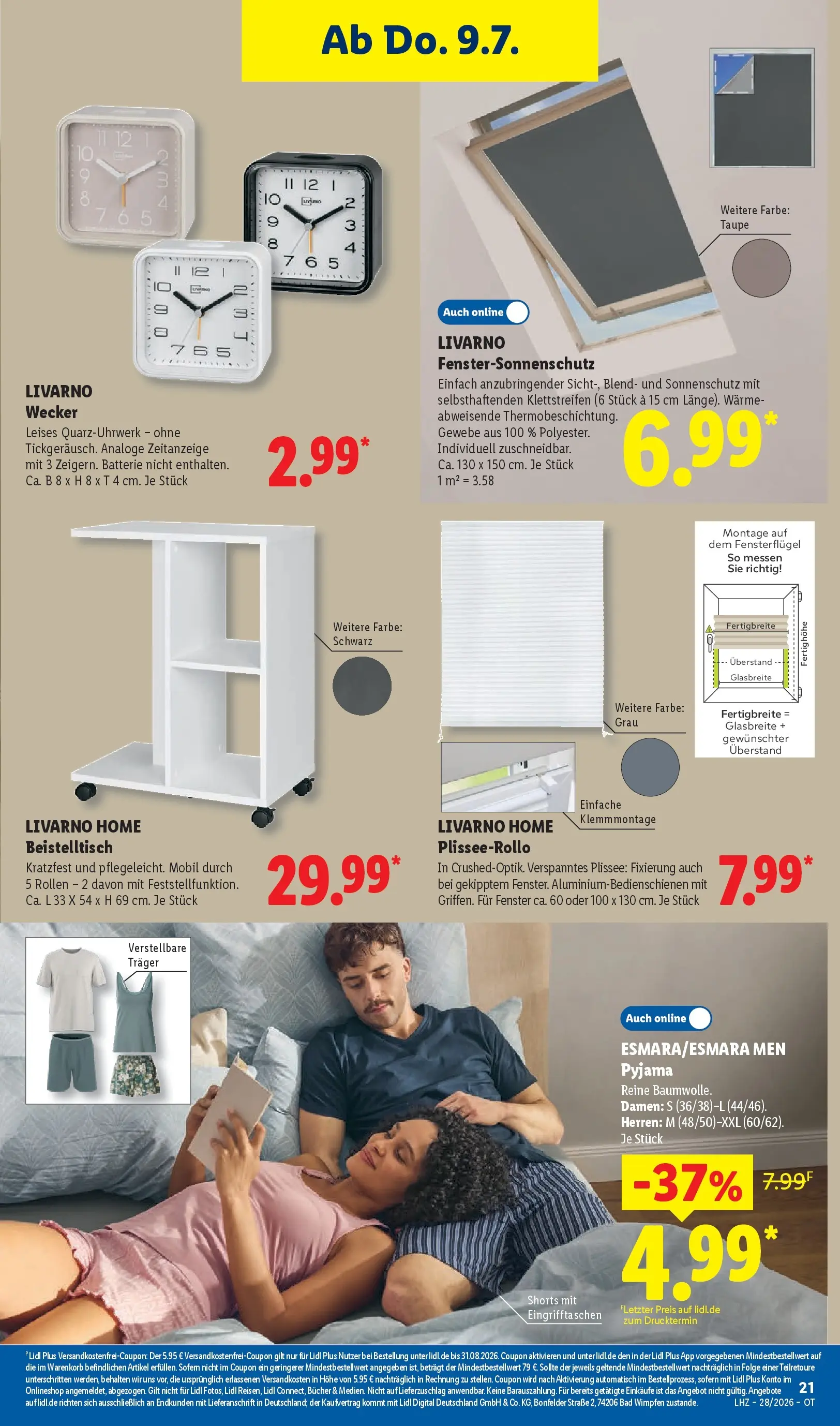 Lidl Prospekt Senftenberg (ab 06.07.2026) zum Blättern » Angebote | Seite: 39 | Produkte: Batterie, Bad, Pyjama, Wecker