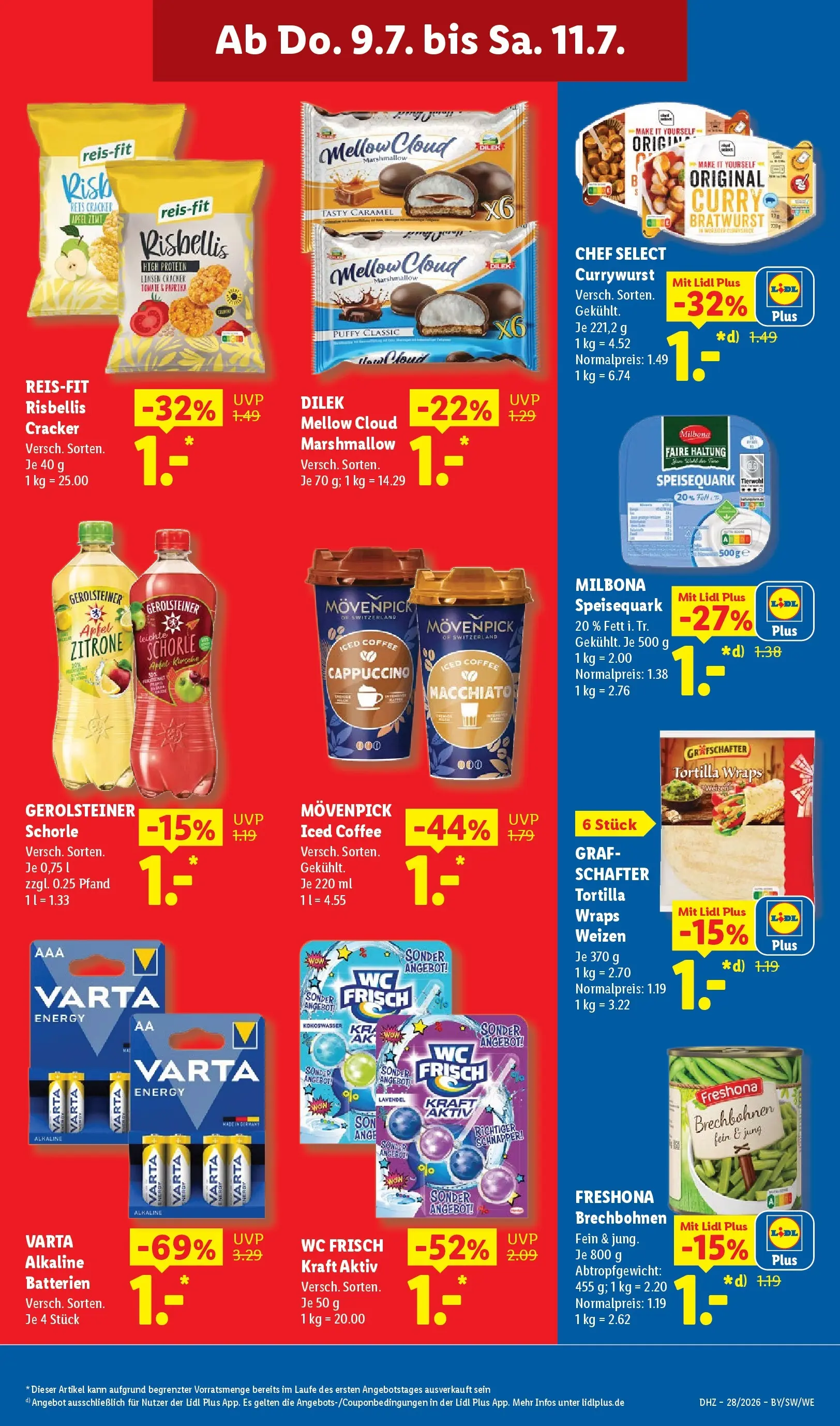 Lidl Prospekt Villingen-schwenningen (ab 05.07.2026) zum Blättern » Angebote | Seite: 47 | Produkte: Bratwurst, Wc frisch, Reis, Gerolsteiner