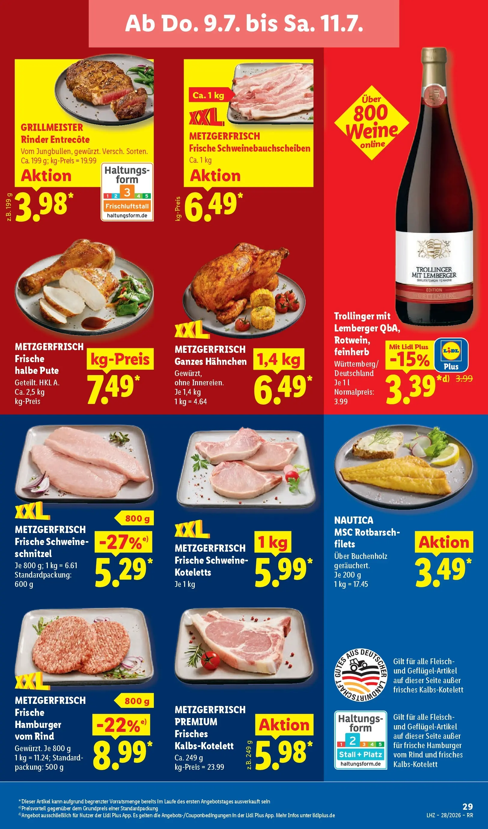Lidl Prospekt Hagen (ab 05.07.2026) zum Blättern » Angebote | Seite: 55 | Produkte: Pute, Entrecote, Schnitzel, Fleisch