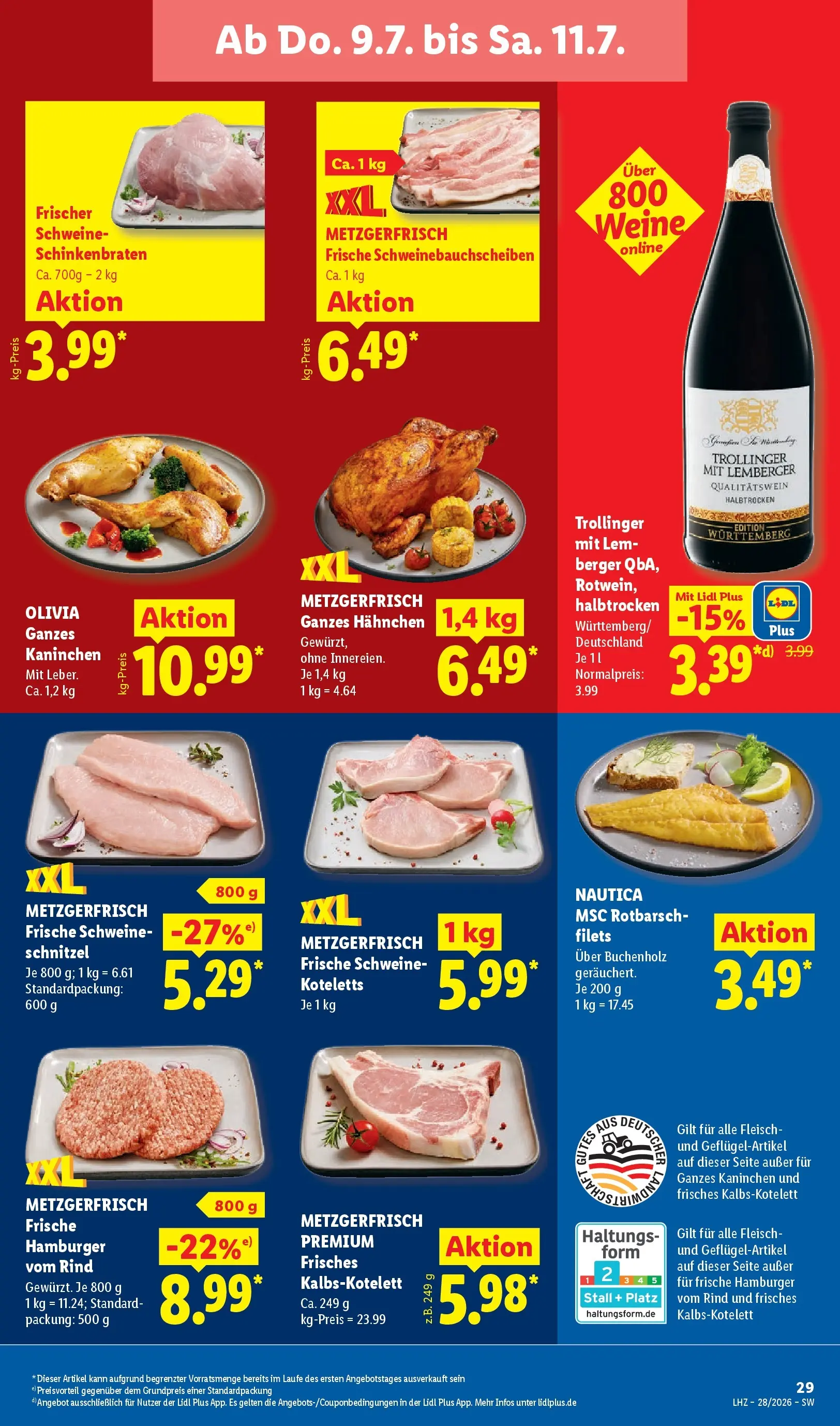 Lidl Prospekt Villingen-schwenningen (ab 05.07.2026) zum Blättern » Angebote | Seite: 55 | Produkte: Hahnchen, Kaninchen, Schnitzel, Fleisch