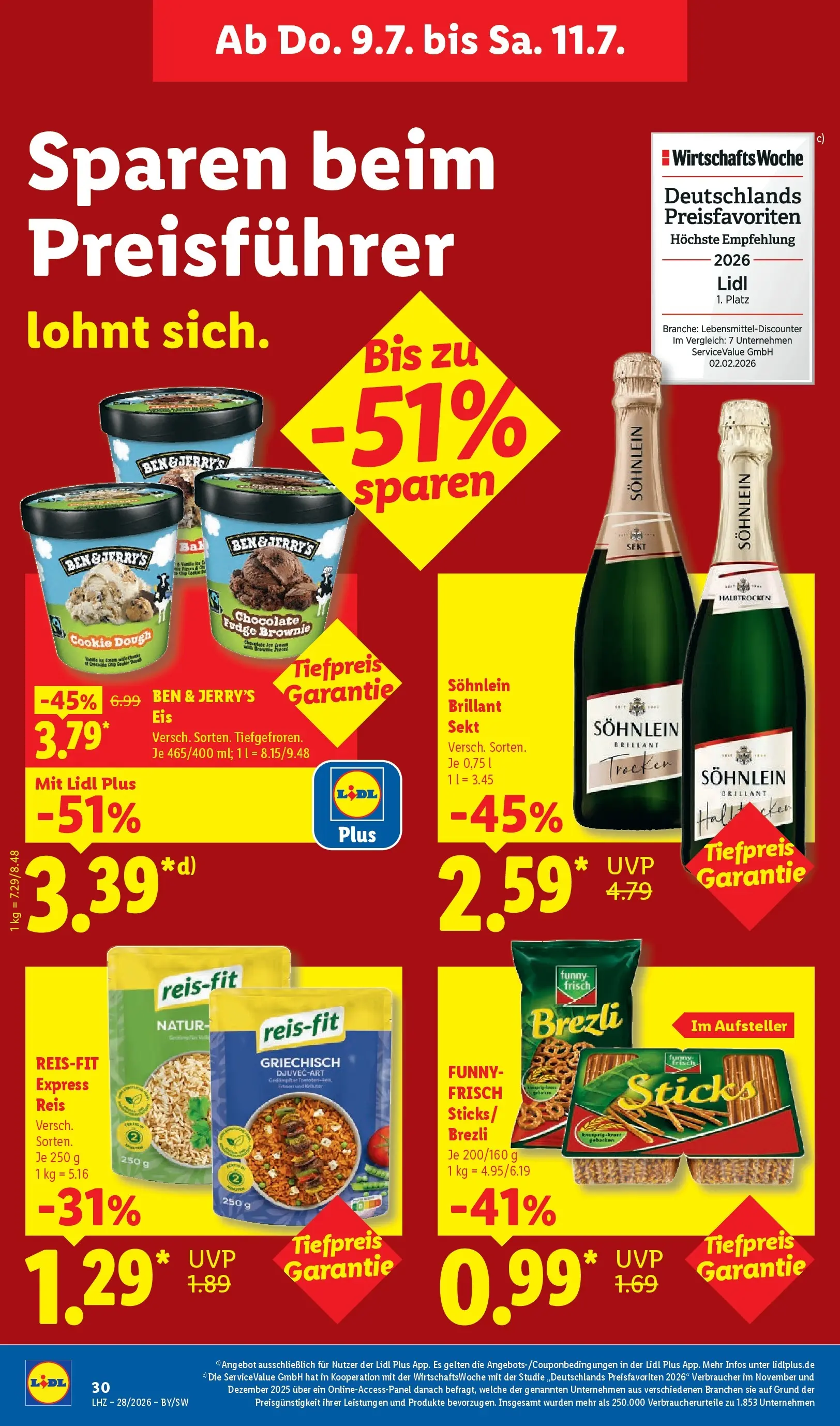 Lidl Prospekt Villingen-schwenningen (ab 05.07.2026) zum Blättern » Angebote | Seite: 56 | Produkte: Ben & Jerry's, Gemüse, Reis, Eis