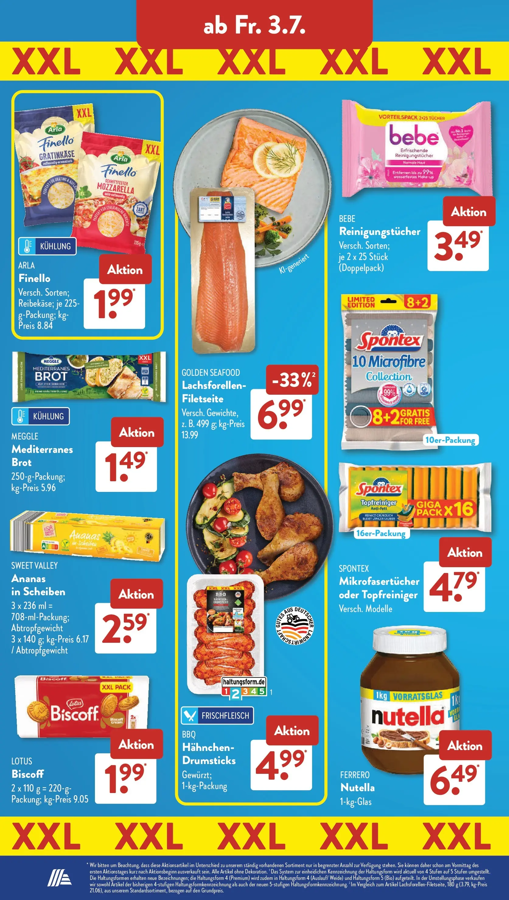 Aldi Süd - Aldi Süd: Wochenangebote (ab 28.06.2026) zum Blättern | Seite: 23 | Produkte: Mozzarella, Ananas, Nutella, Reinigungstücher