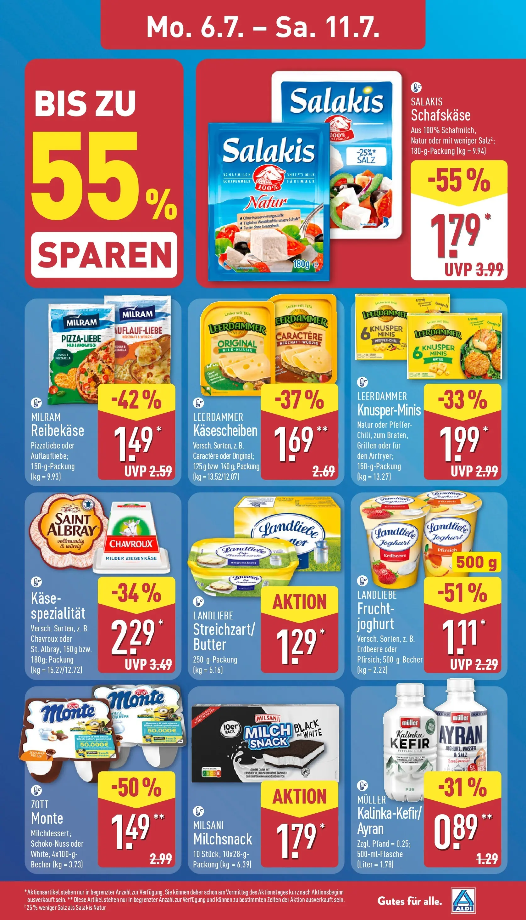Aldi - ALDI Nord: Wochenangebote (ab 05.07.2026) » Angebote Online | Seite: 7 | Produkte: Milch, Wasser, Salz, Pfirsich