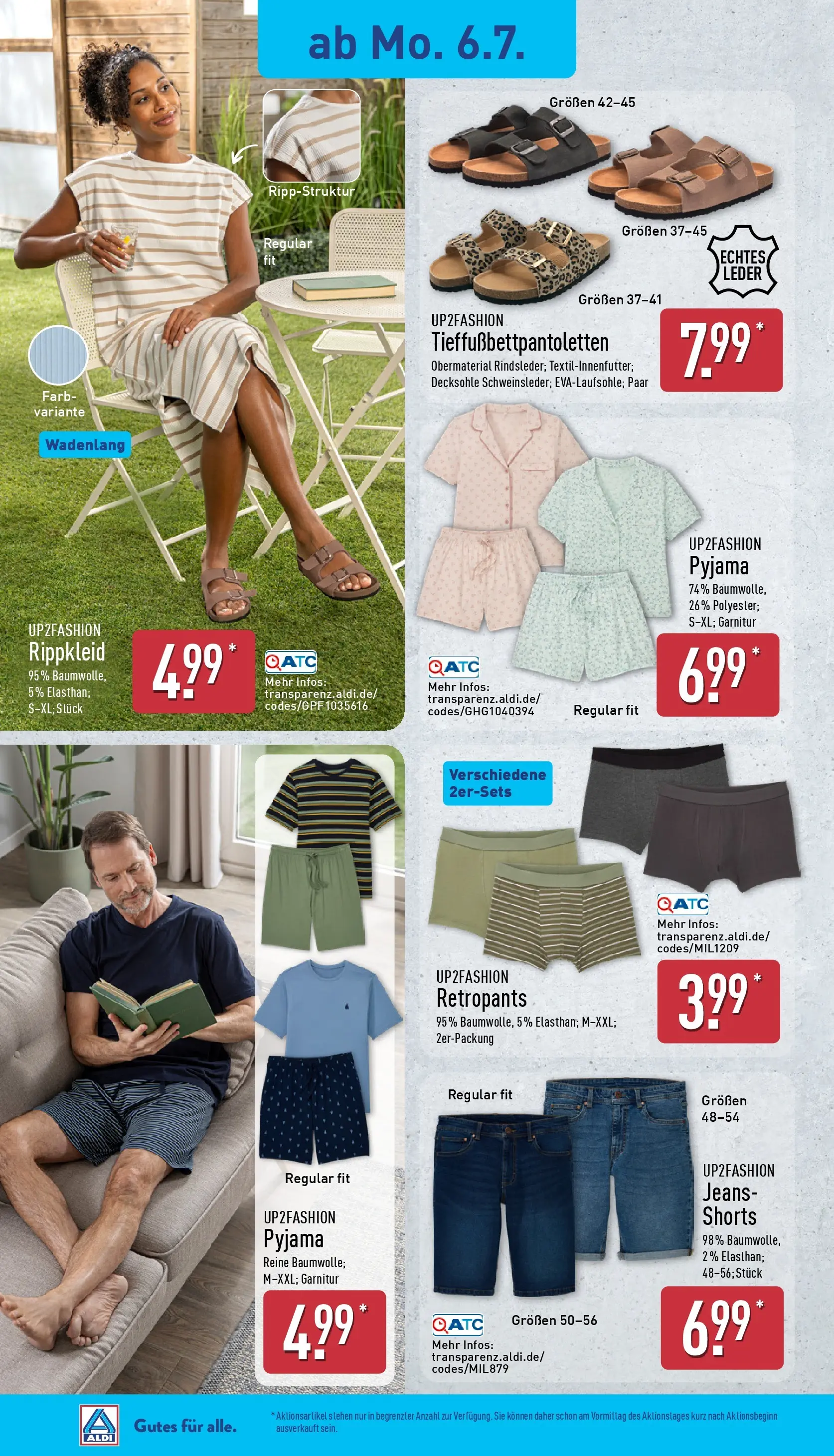 Aldi - ALDI Nord: Wochenangebote (ab 05.07.2026) » Angebote Online | Seite: 22 | Produkte: Up2fashion, Pyjama, Boxer, Jeans