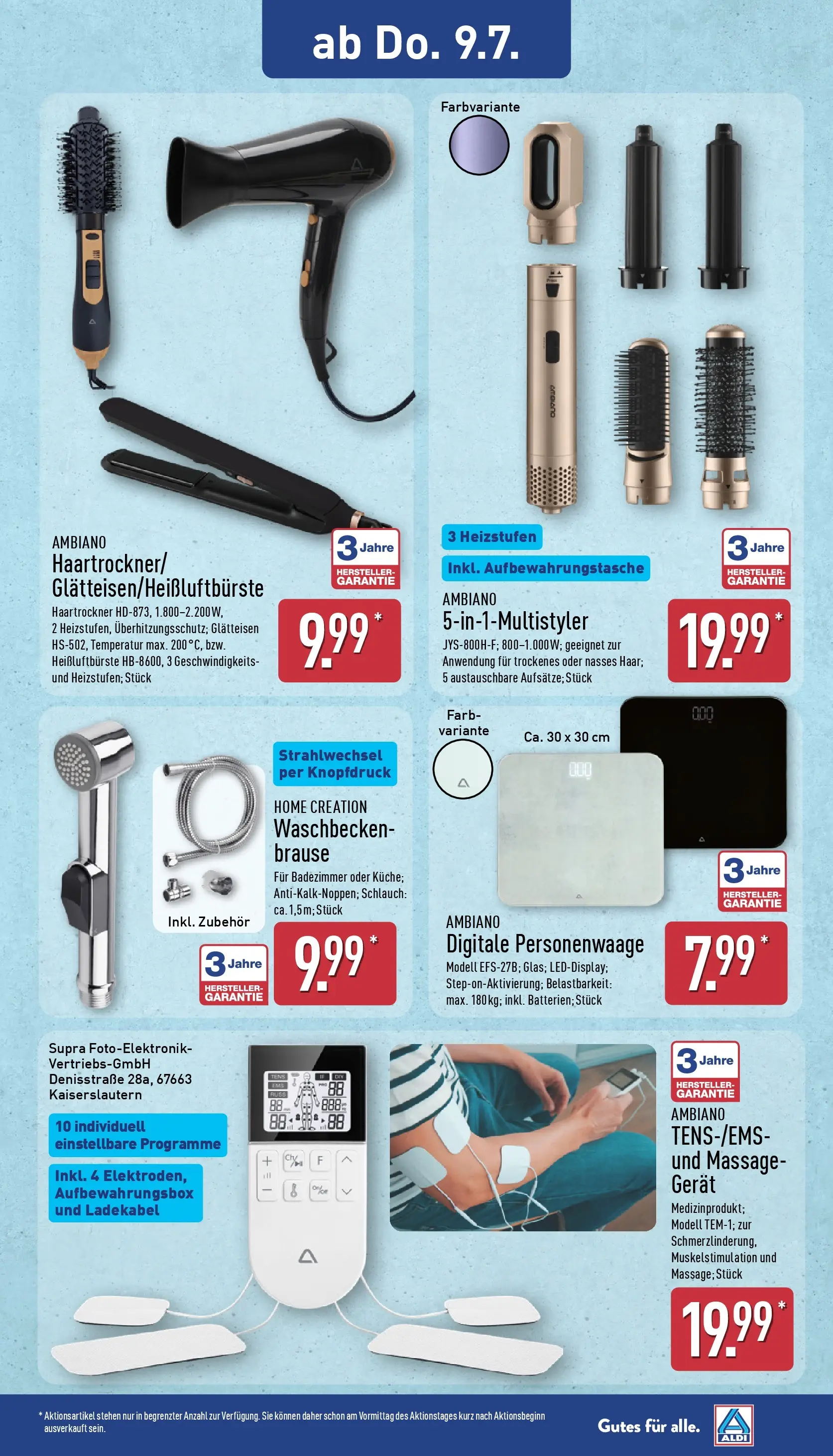 Aldi - ALDI Nord: Wochenangebote (ab 05.07.2026) » Angebote Online | Seite: 25 | Produkte: Haartrockner, Personenwaage, Glätteisen, Home creation