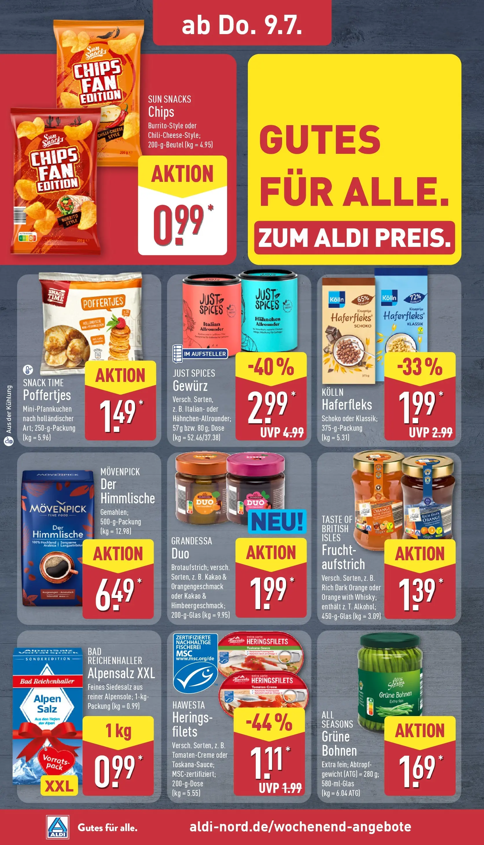 Aldi - ALDI Nord: Wochenangebote (ab 05.07.2026) » Angebote Online | Seite: 32 | Produkte: Gewicht, Hahnchen, Bad, Chips