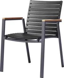 Gartensessel Mood Extreme Anthrazit/Teakholz stapelbar