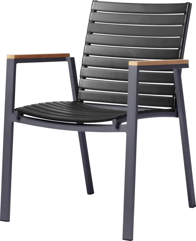 Gartensessel Mood Extreme Anthrazit/Teakholz stapelbar
