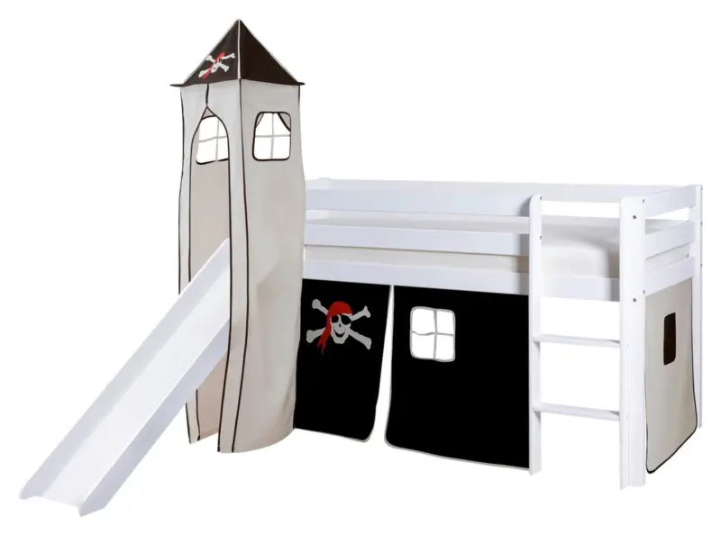 Spielbett "Kasper",aus Kiefer, schwarz/wei&szlig;
