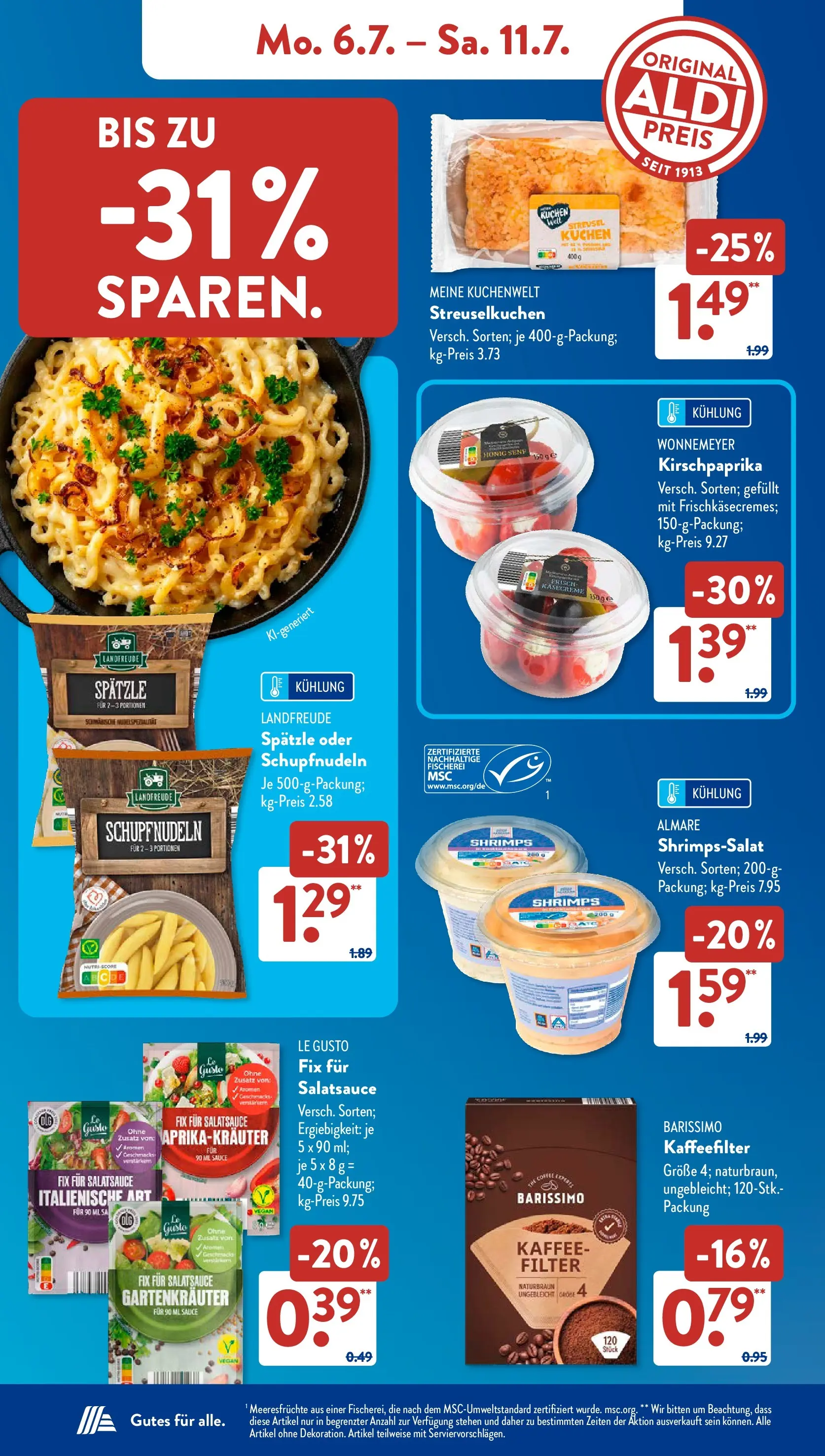Aldi Süd - Aldi Süd: Wochenangebote (ab 05.07.2026) zum Blättern | Seite: 9 | Produkte: Kaffee, Meeresfrüchte, Kuchen