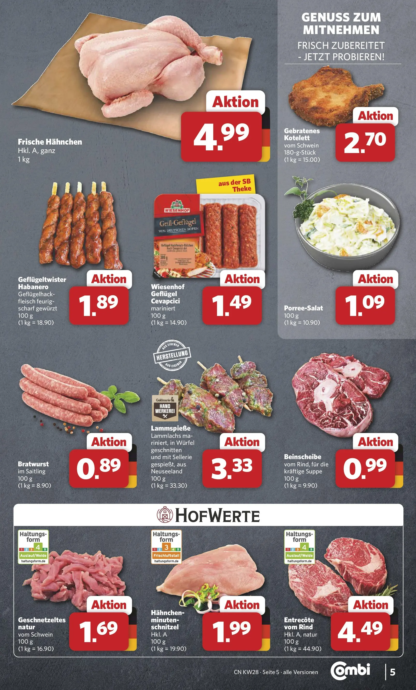Combi Prospekt Twistringen (ab 06.07.2026) zum Blättern | Seite: 5 | Produkte: Hahnchen, Cevapcici, Schnitzel, Fleisch
