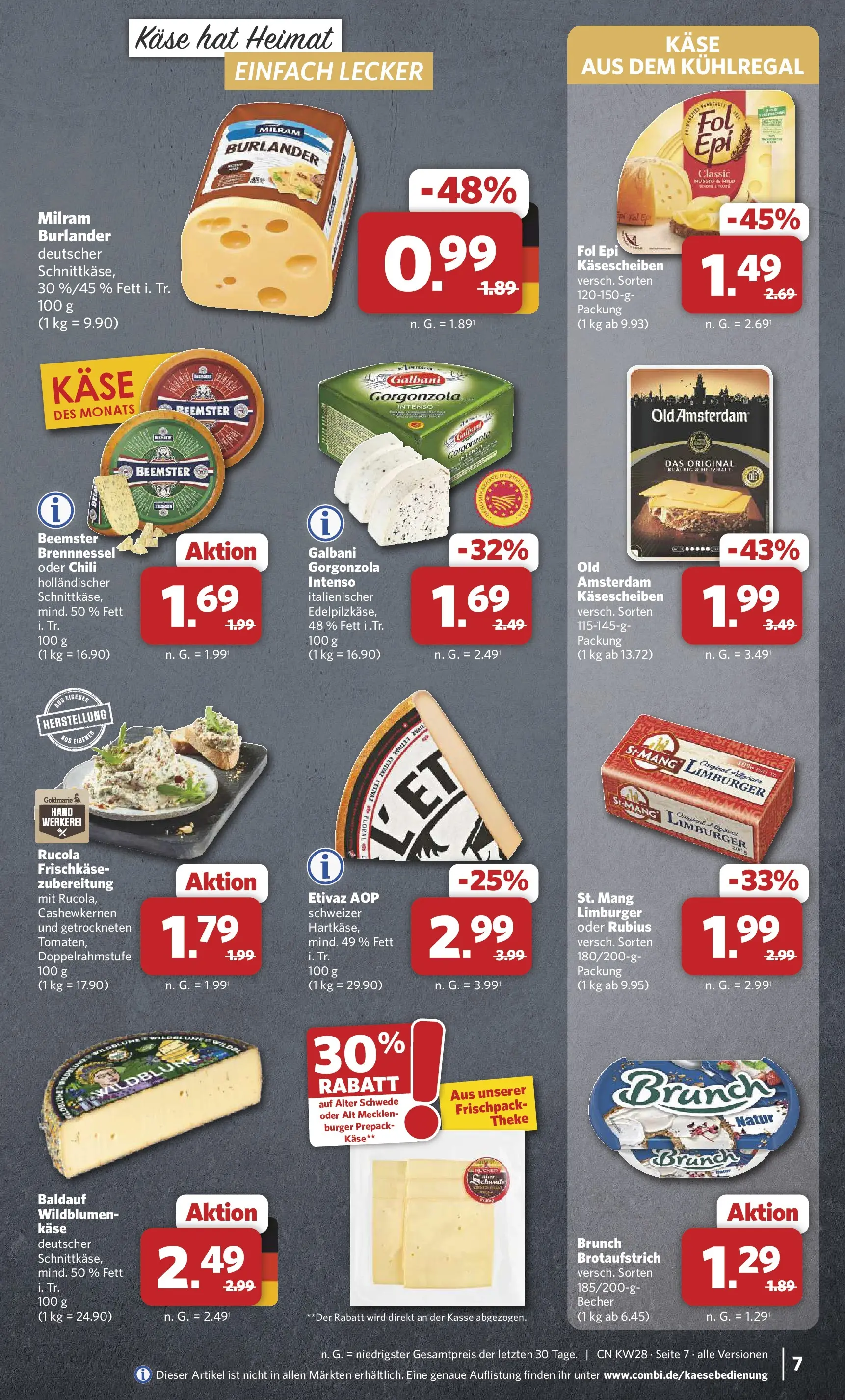 Combi Prospekt Twistringen (ab 06.07.2026) zum Blättern | Seite: 7 | Produkte: Käse, Burger, Chili, Frischkase