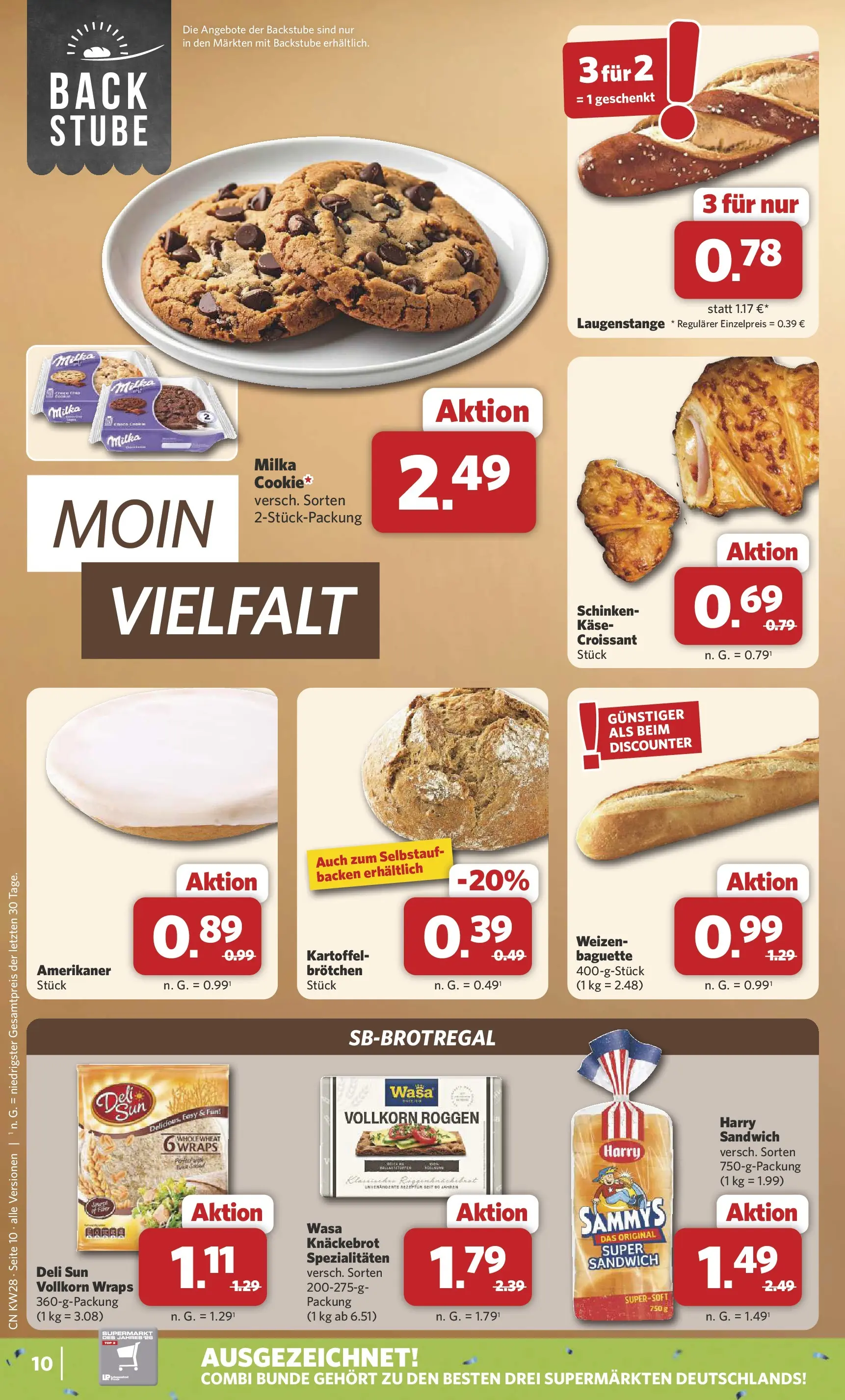 Combi Prospekt Twistringen (ab 06.07.2026) zum Blättern | Seite: 10 | Produkte: Käse, Baguette, Milka, Croissant