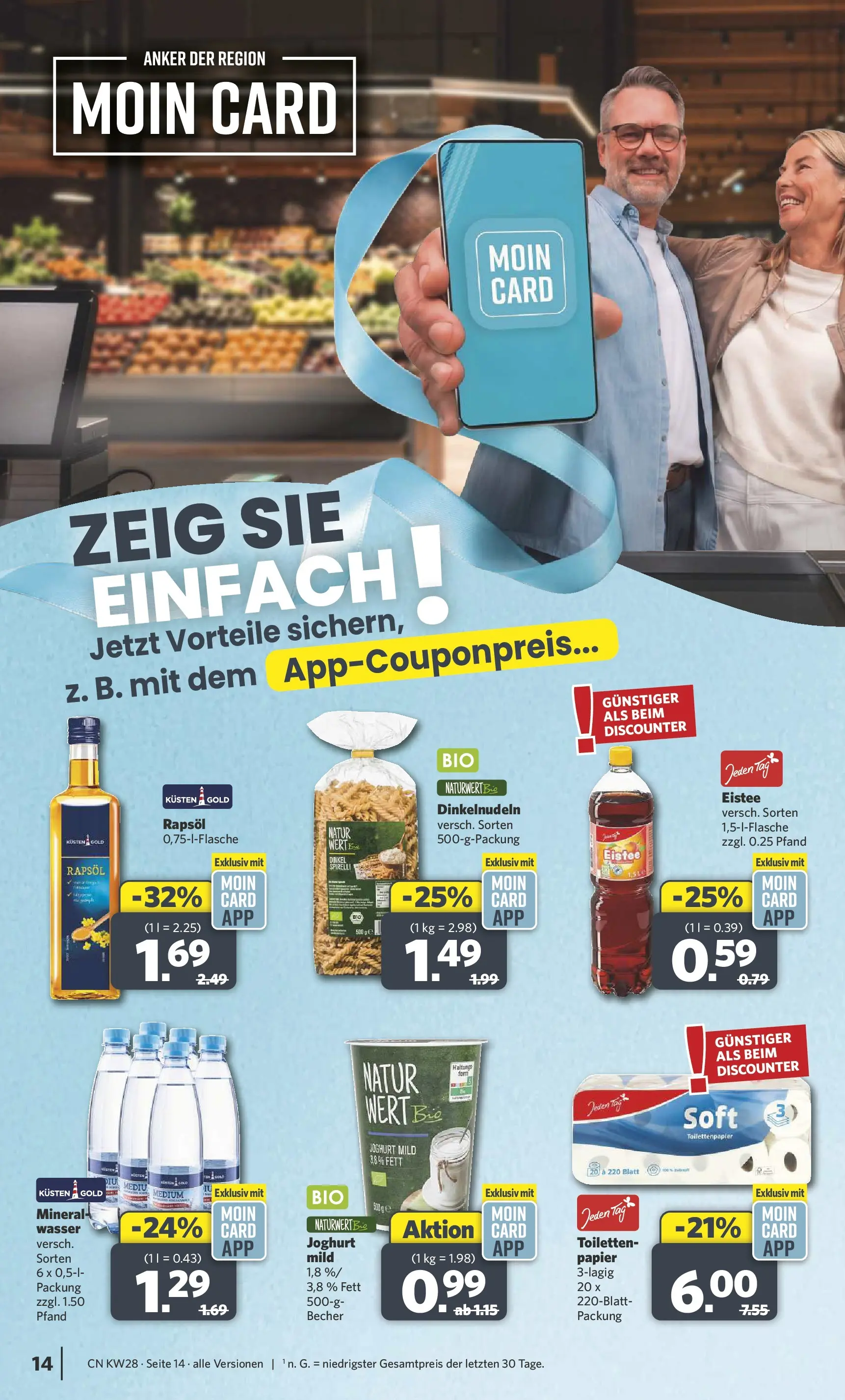 Combi Prospekt Twistringen (ab 06.07.2026) zum Blättern | Seite: 14 | Produkte: Joghurt, Rapsöl, Wasser, Toilettenpapier