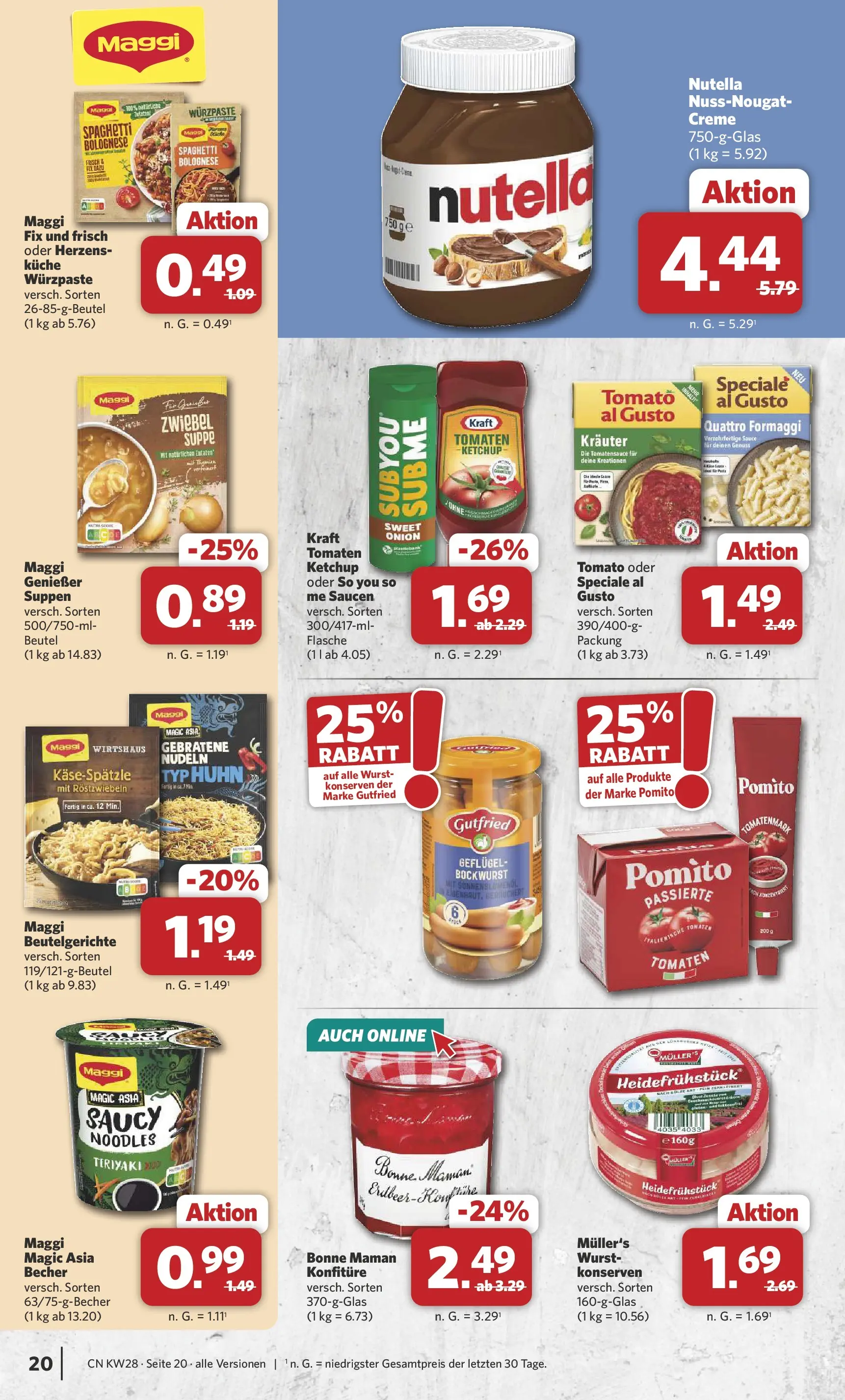Combi Prospekt Twistringen (ab 06.07.2026) zum Blättern | Seite: 20 | Produkte: Maggi, Tomaten, Wurst, Bonne maman