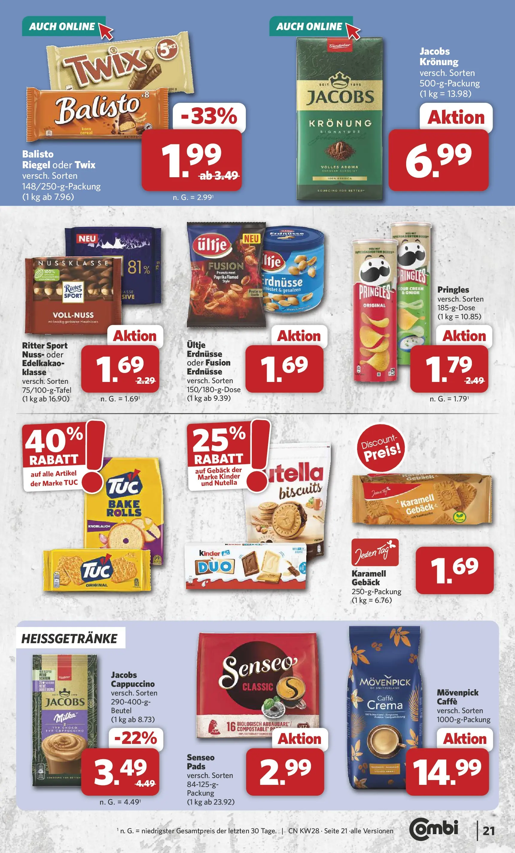 Combi Prospekt Twistringen (ab 06.07.2026) zum Blättern | Seite: 21 | Produkte: Senseo, Ritter sport, Twix, Knoblauch