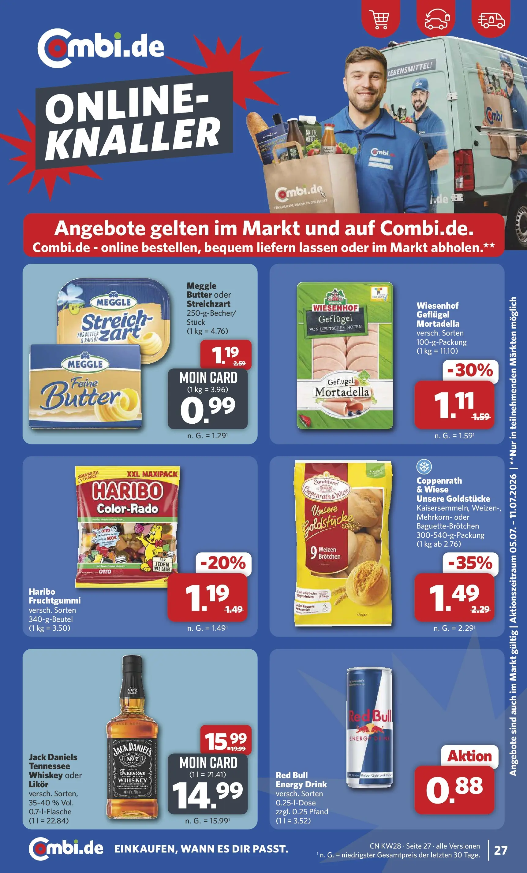 Combi Prospekt Twistringen (ab 06.07.2026) zum Blättern | Seite: 27 | Produkte: Red bull, Haribo, Butter, Whiskey