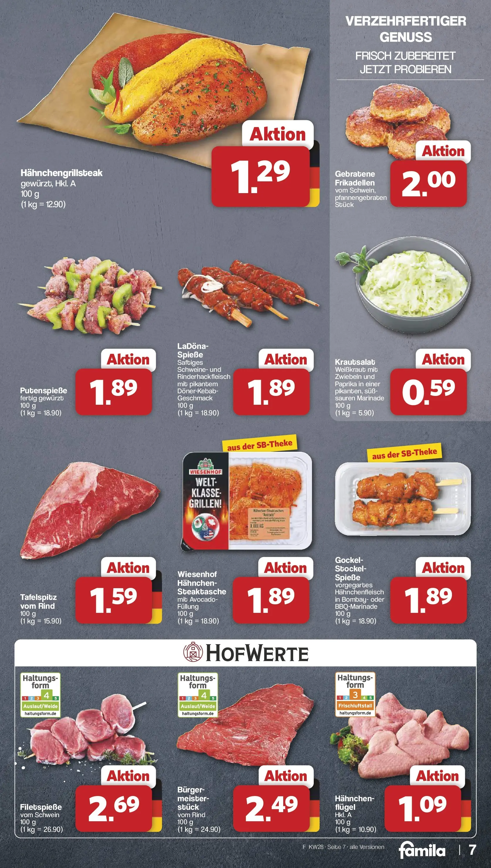 Famila Nordwest Prospekt Lohne (ab 06.07.2026) zum Blättern | Seite: 7 | Produkte: Burger, Avocado, Zwiebeln, Paprika