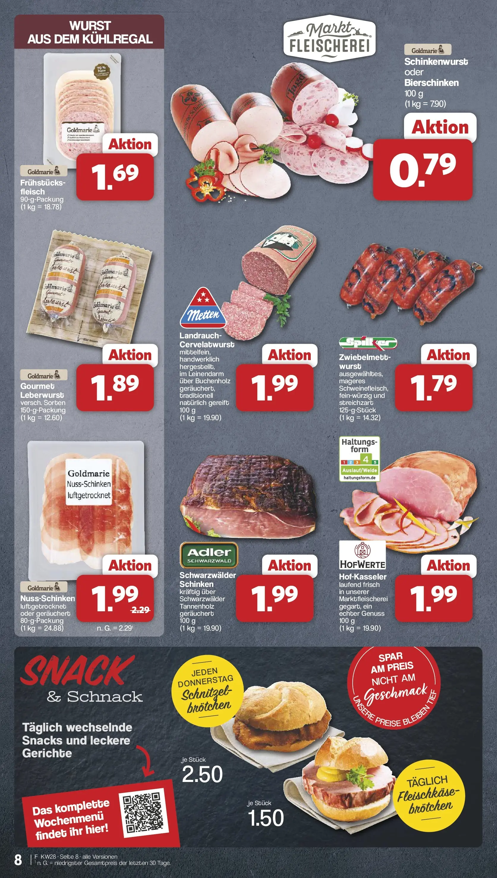 Famila Nordwest Prospekt Lohne (ab 06.07.2026) zum Blättern | Seite: 8 | Produkte: Schnitzel, Wurst, Schinken, Fleisch
