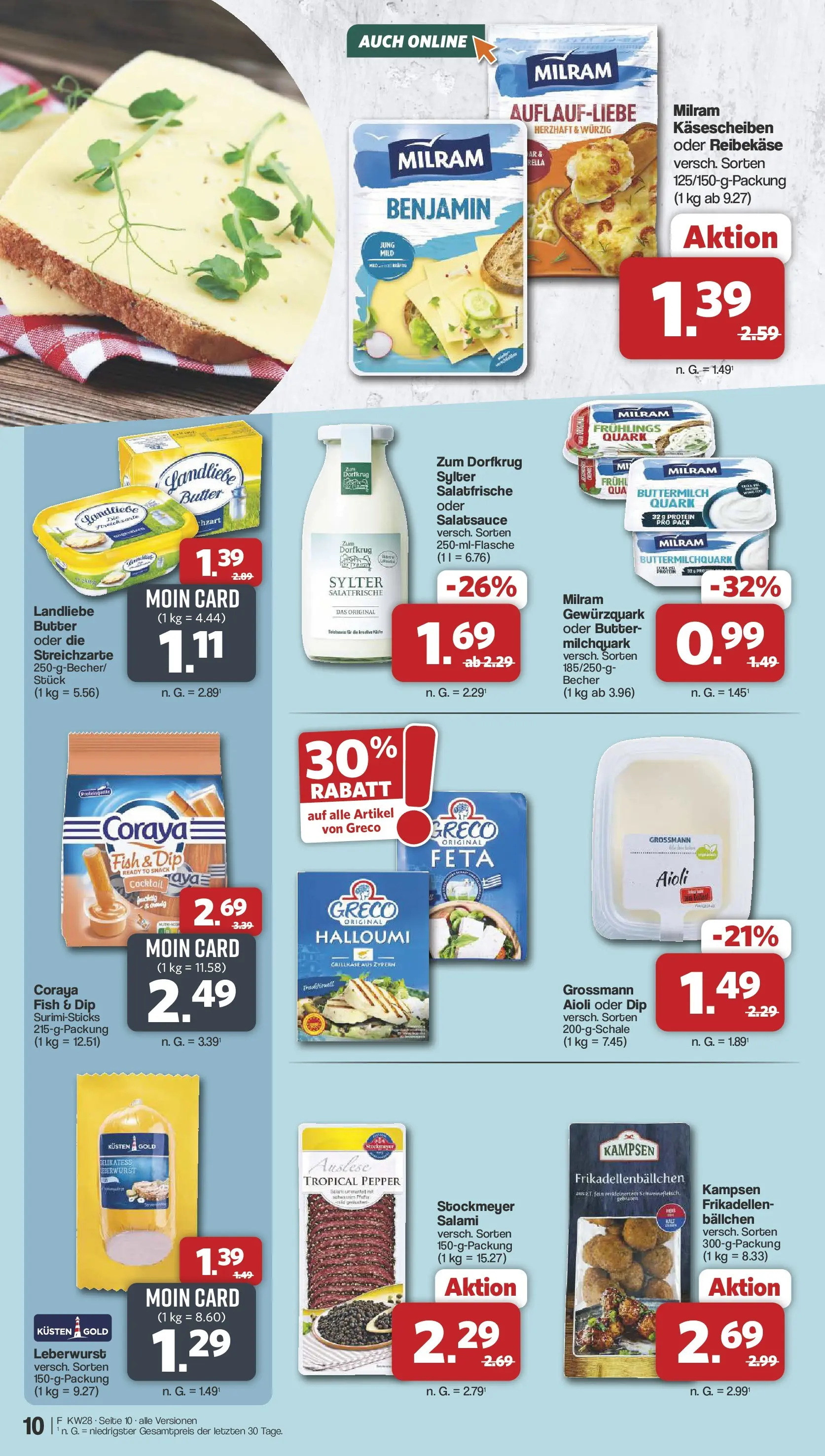 Famila Nordwest Prospekt Lohne (ab 06.07.2026) zum Blättern | Seite: 10 | Produkte: Buttermilch, Quark, Butter, Milram