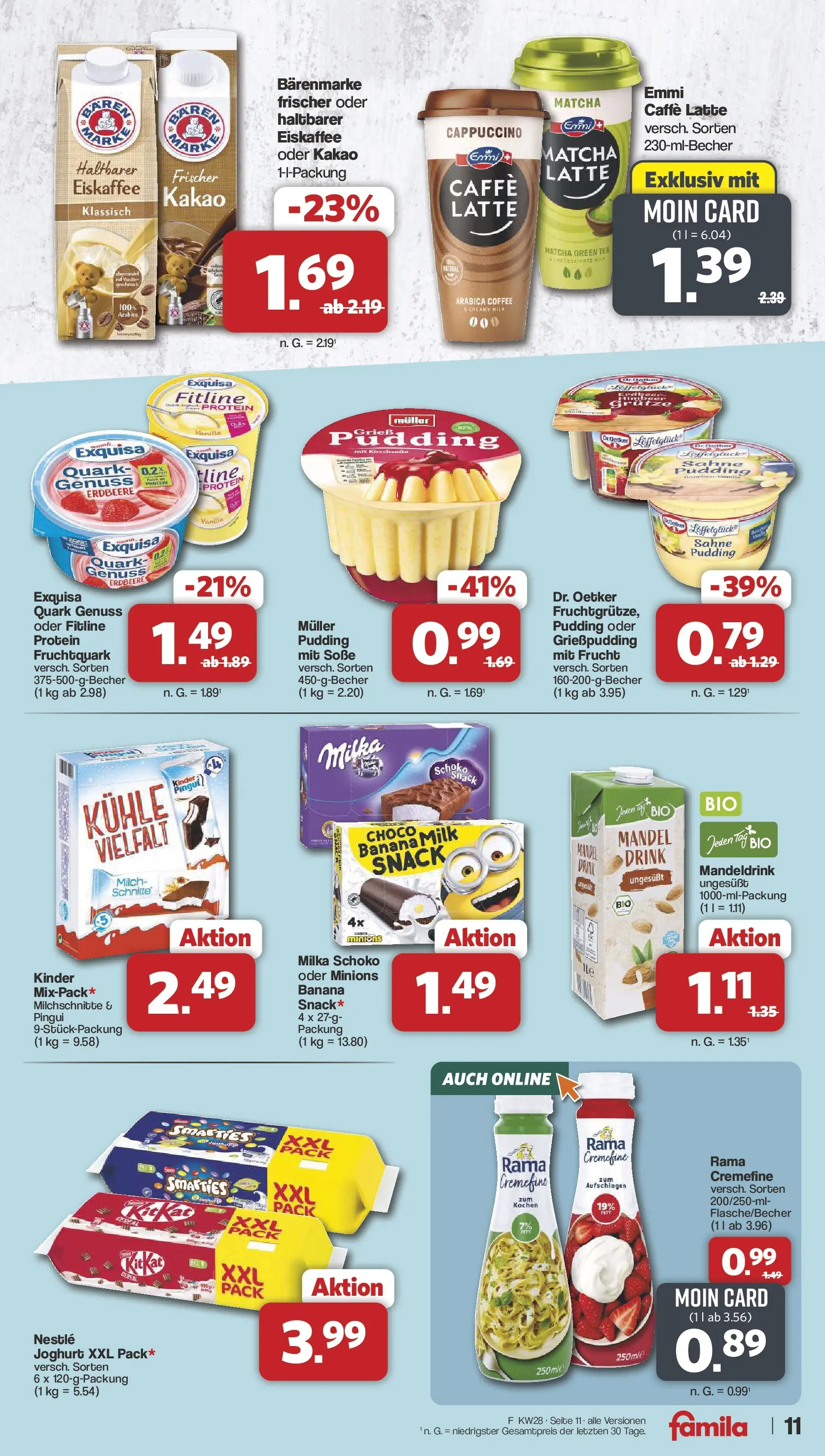 Famila Nordwest Prospekt Lohne (ab 06.07.2026) zum Blättern | Seite: 11 | Produkte: Quark, Joghurt, Milka, Sahne