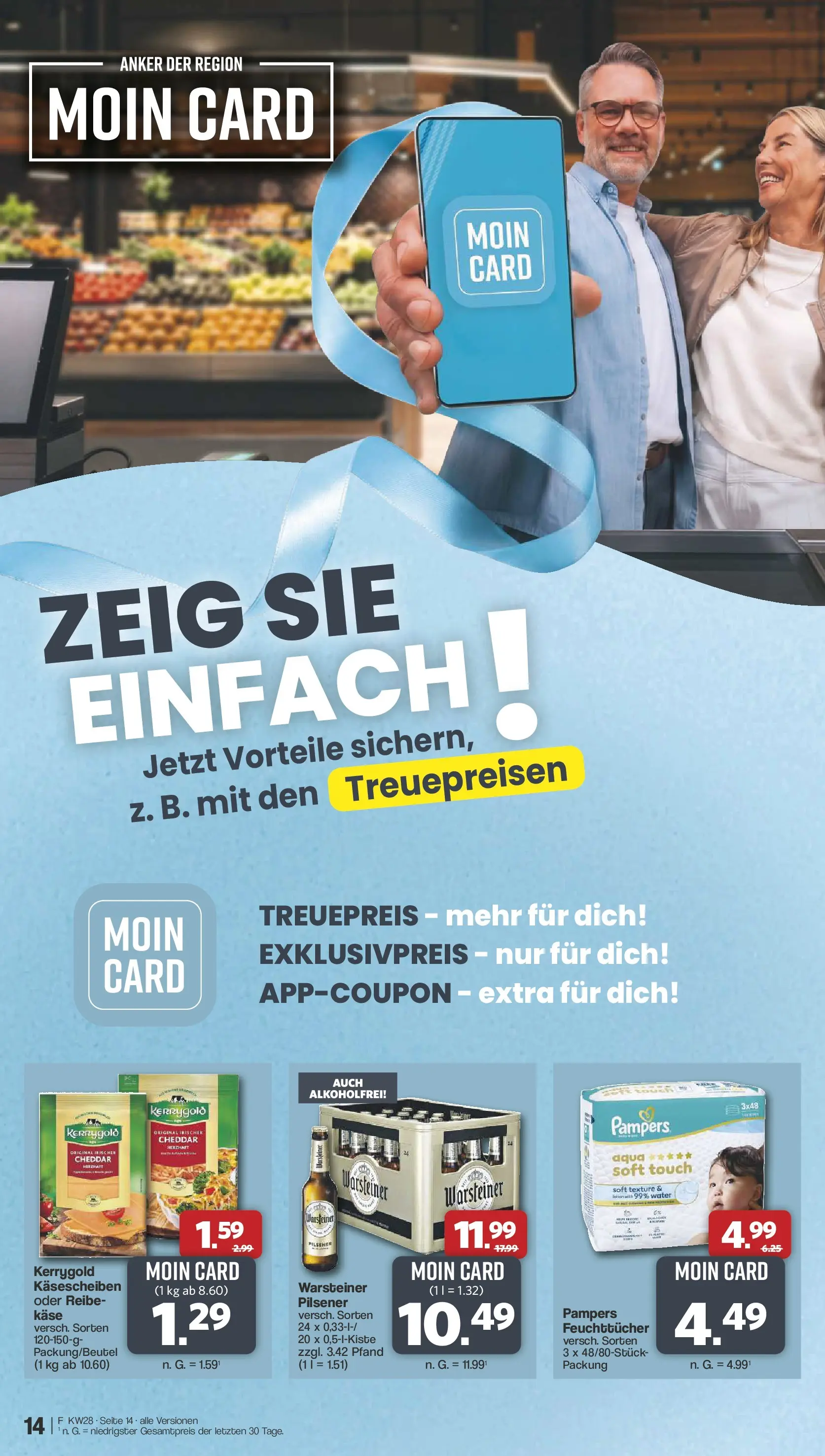 Famila Nordwest Prospekt Lohne (ab 06.07.2026) zum Blättern | Seite: 14 | Produkte: Käse, Pampers, Warsteiner