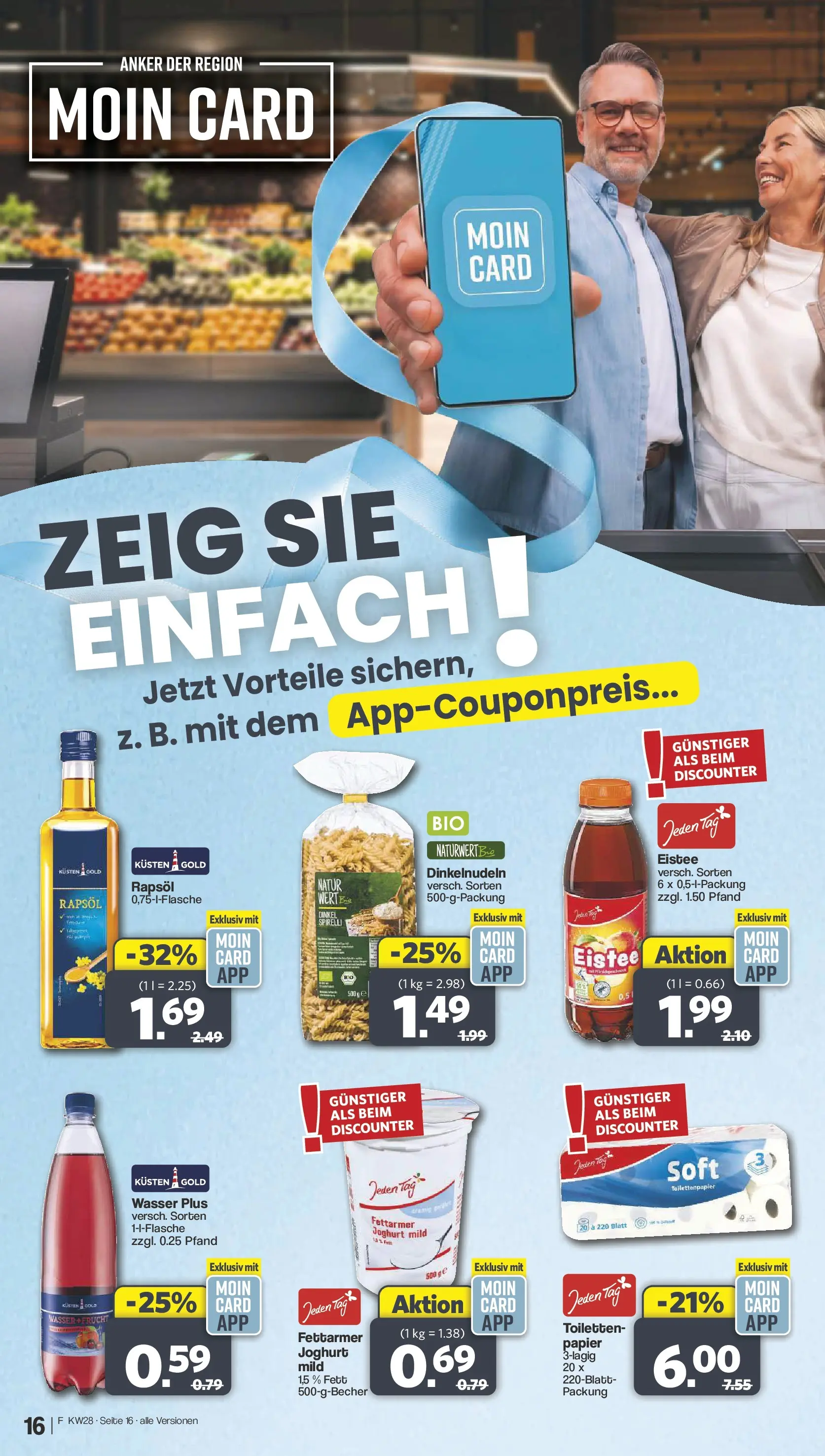 Famila Nordwest Prospekt Lohne (ab 06.07.2026) zum Blättern | Seite: 16 | Produkte: Joghurt, Rapsöl, Wasser, Toilettenpapier