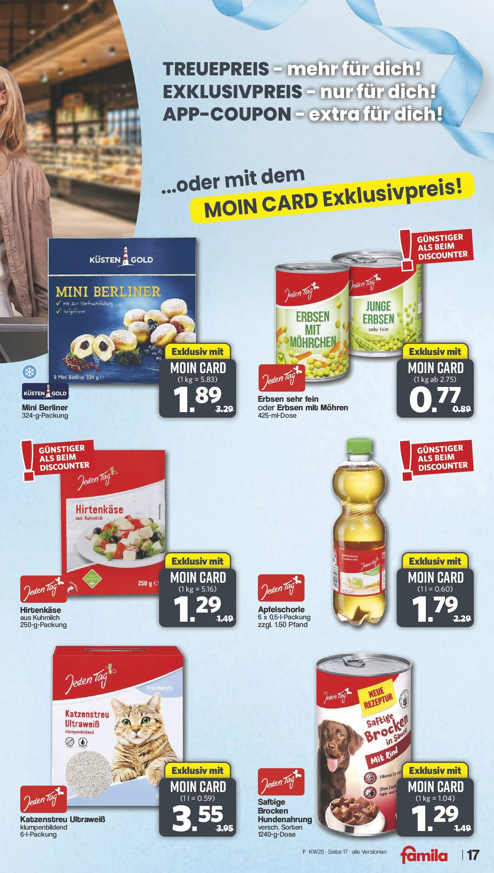 Famila Nordwest Prospekt Lohne (ab 06.07.2026) zum Blättern | Seite: 17 | Produkte: Berliner, Mohren, Erbsen