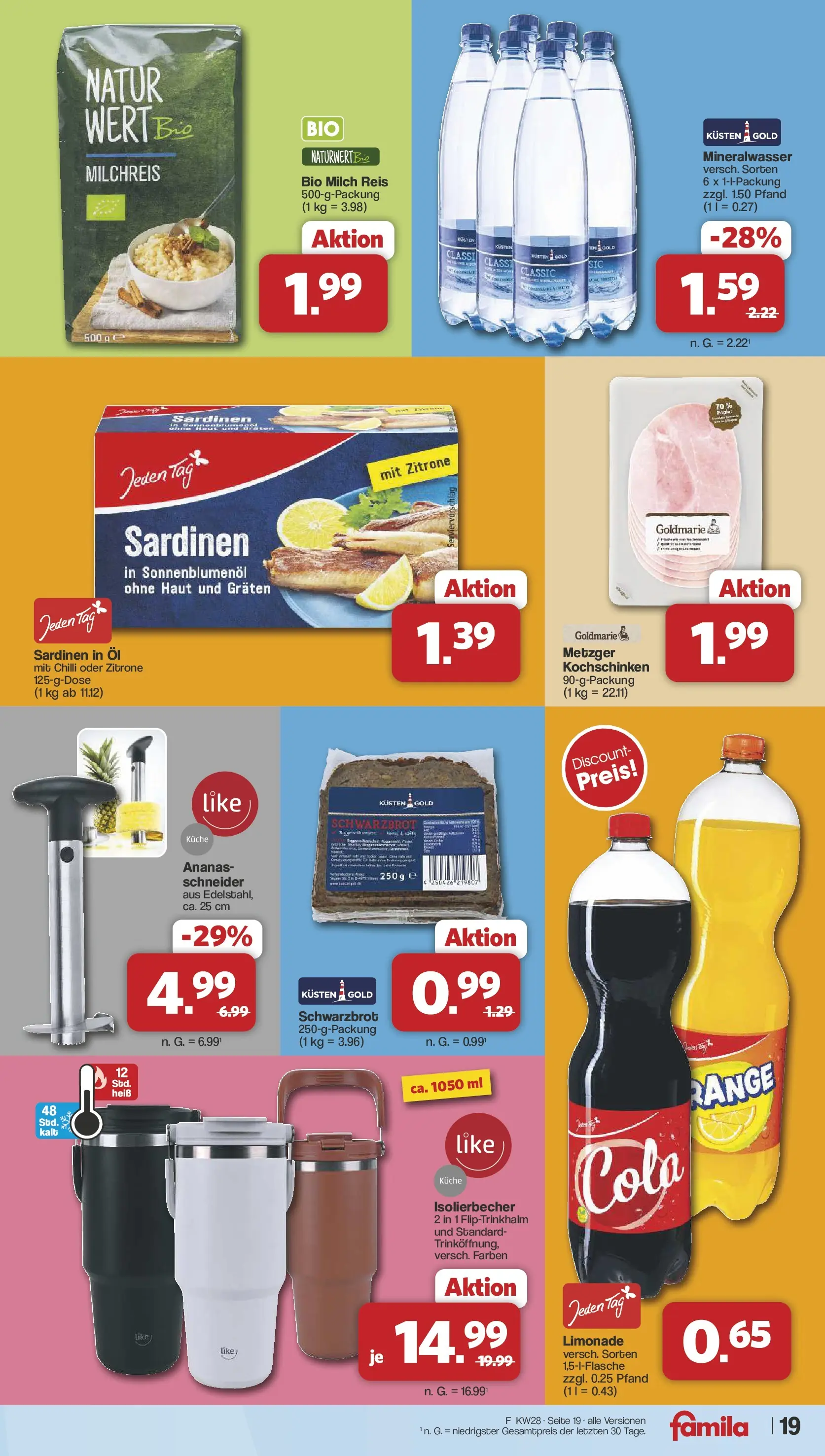 Famila Nordwest Prospekt Lohne (ab 06.07.2026) zum Blättern | Seite: 19 | Produkte: Cola, Sonnenblumenol, Küche, Zitrone