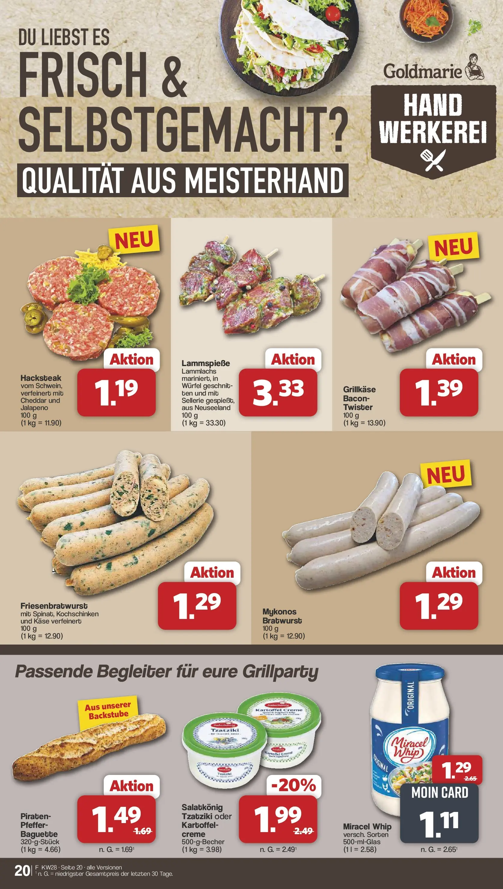 Famila Nordwest Prospekt Lohne (ab 06.07.2026) zum Blättern | Seite: 20 | Produkte: Käse, Bratwurst, Miracel whip, Creme