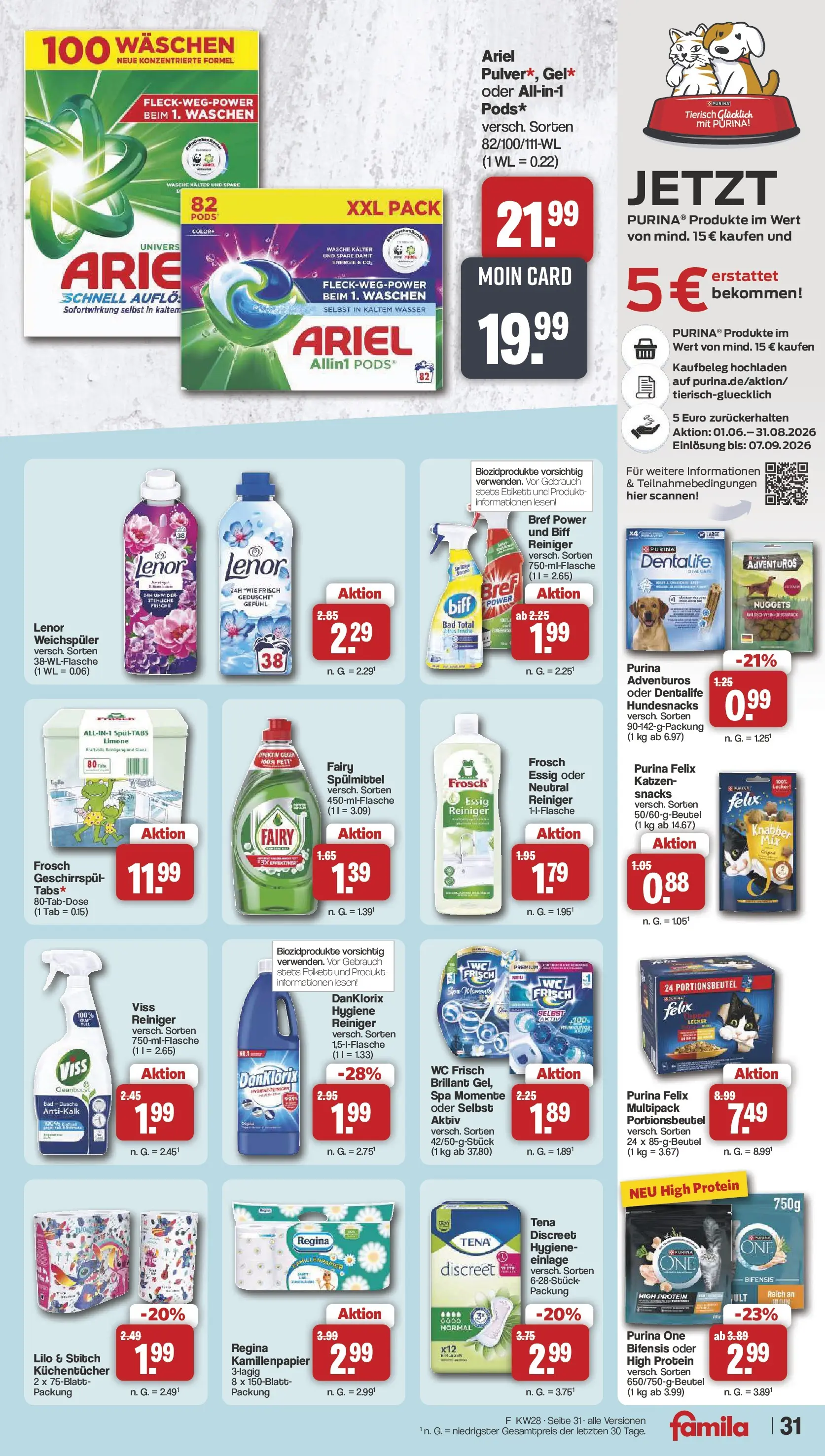 Famila Nordwest Prospekt Lohne (ab 06.07.2026) zum Blättern | Seite: 31 | Produkte: Lenor, Bad, Weichspüler, Wc frisch