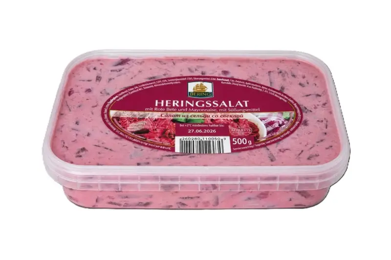 Heringssalat mit Rote Bete und Mayonnaise, mit S&uuml;&szlig;ungsmittel