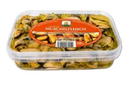 Mariniertes Muschelfleisch im Raps&ouml;l, mit S&uuml;&szlig;ungsmittel