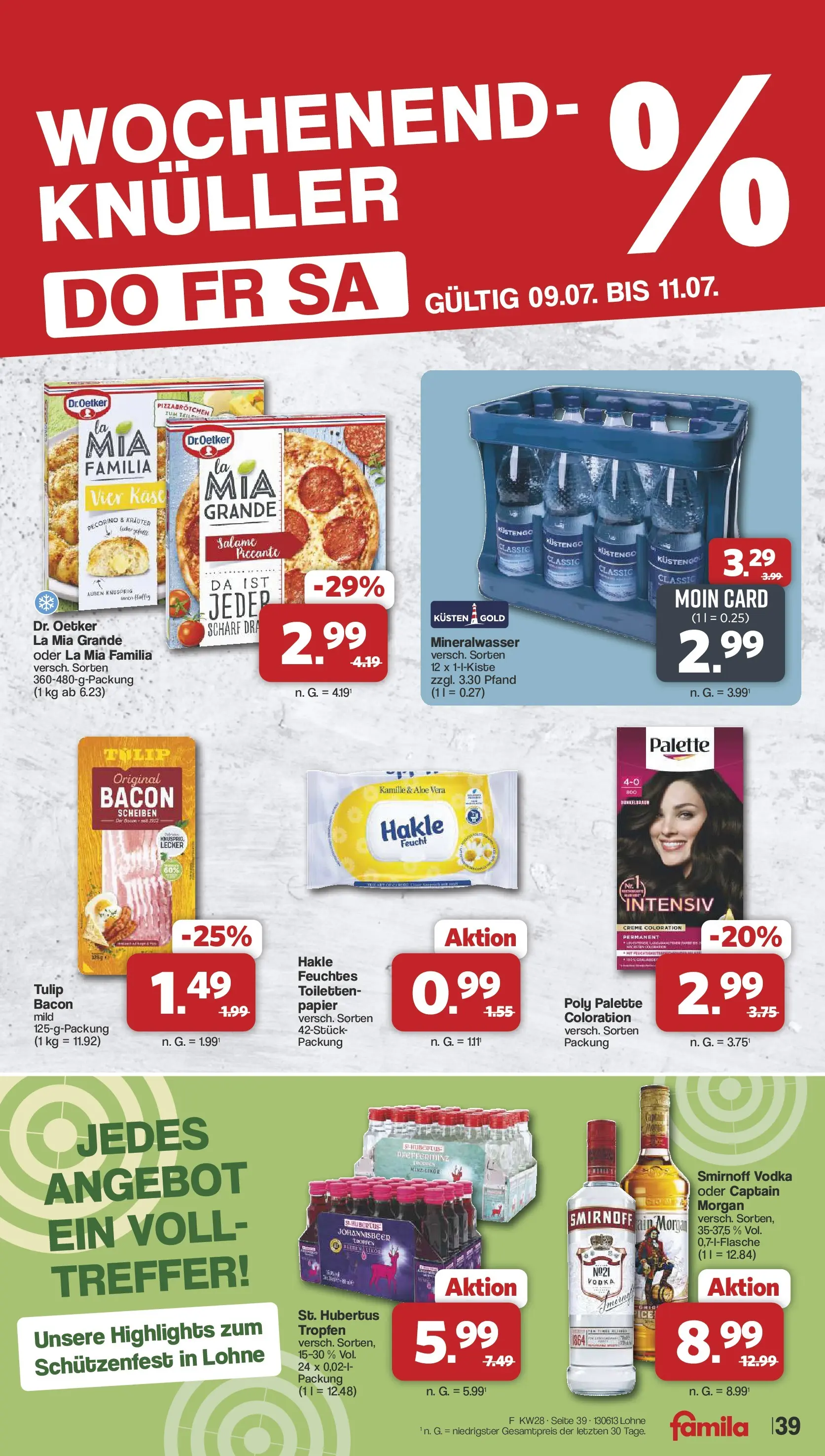 Famila Nordwest Prospekt Lohne (ab 06.07.2026) zum Blättern | Seite: 39 | Produkte: Mineralwasser, Creme, Smirnoff, Vodka