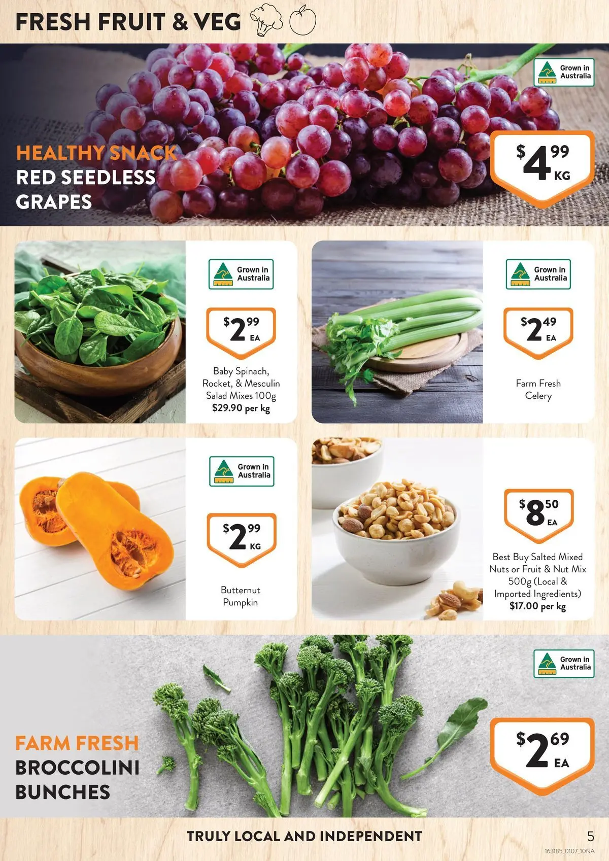 Deals - Local - 30/06/2026 > weekly / monthly specials | Page: 5 | Products: Nuts, Salad, Pumpkin, Grapes