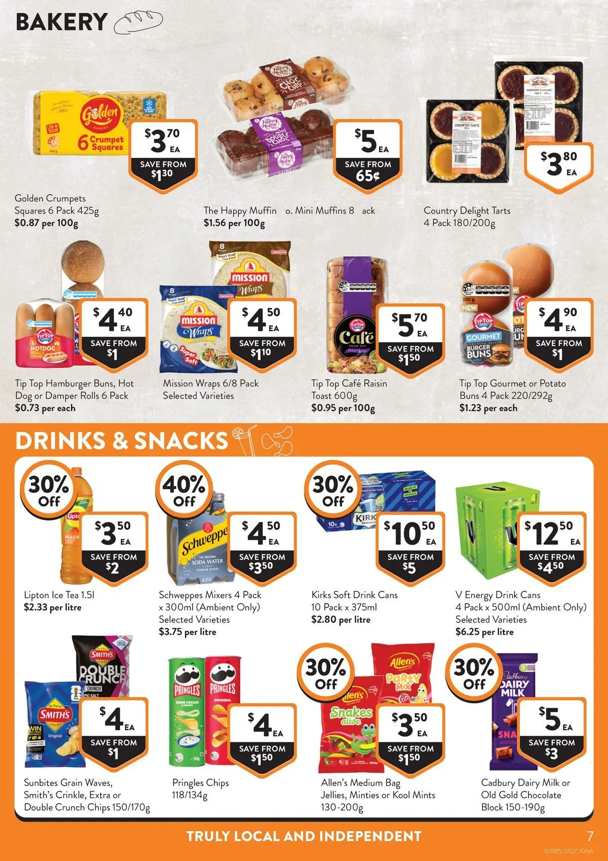 Deals - Local - 30/06/2026 > weekly / monthly specials | Page: 7 | Products: Milk, Muffins, Chips, Bakery
