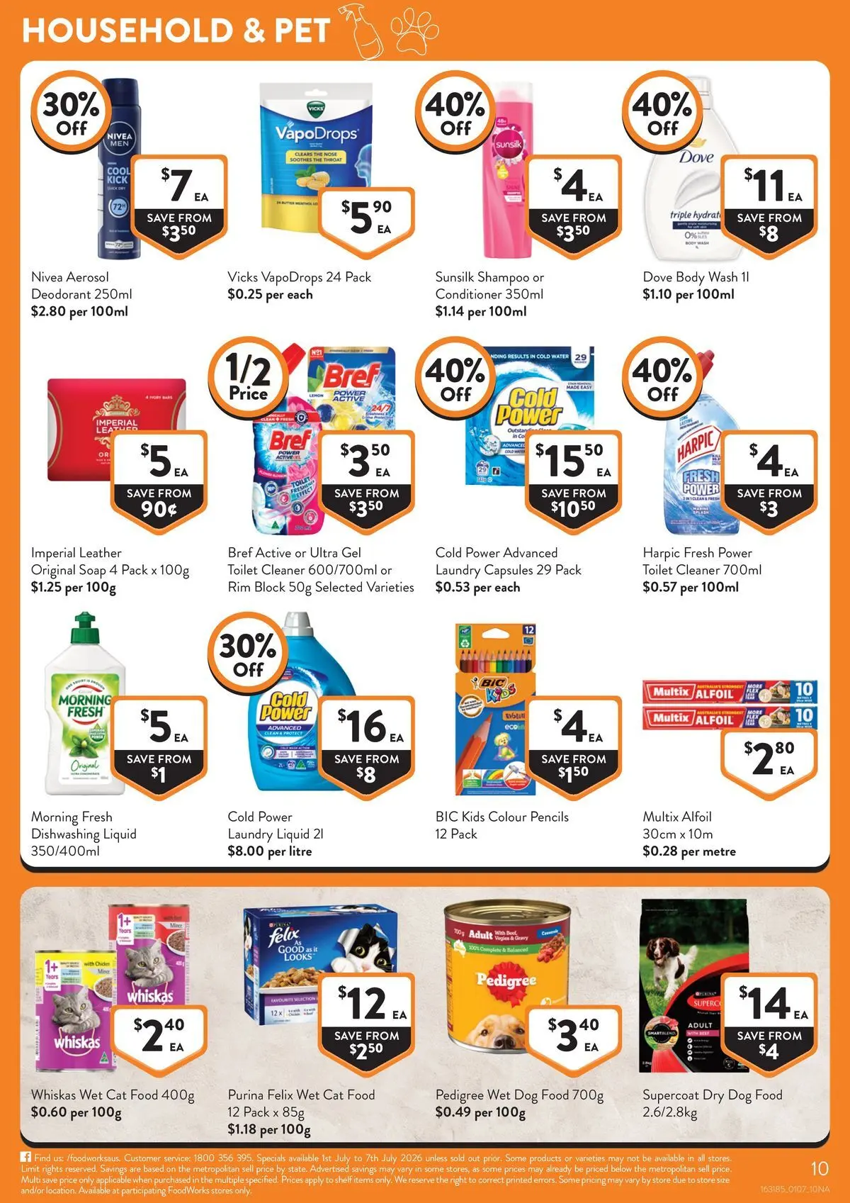 Deals - Local - 30/06/2026 > weekly / monthly specials | Page: 10 | Products: Toilet, Cleaner, Dog food, Water